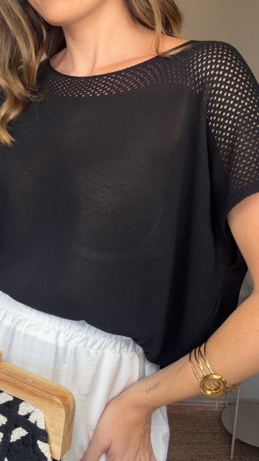 Camiseta punto negro