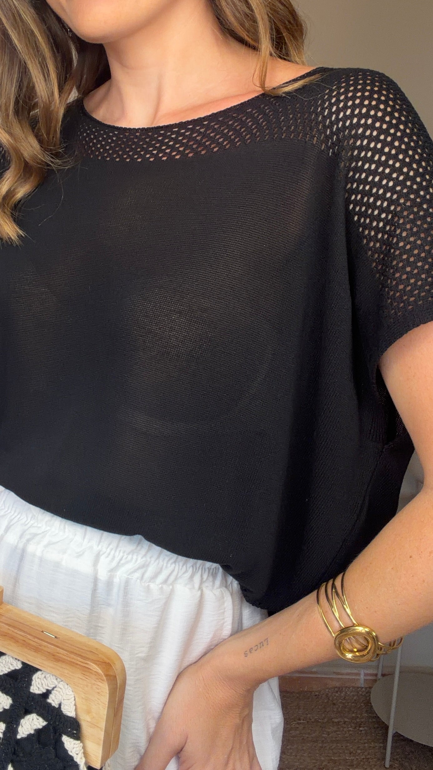 Camiseta punto negro