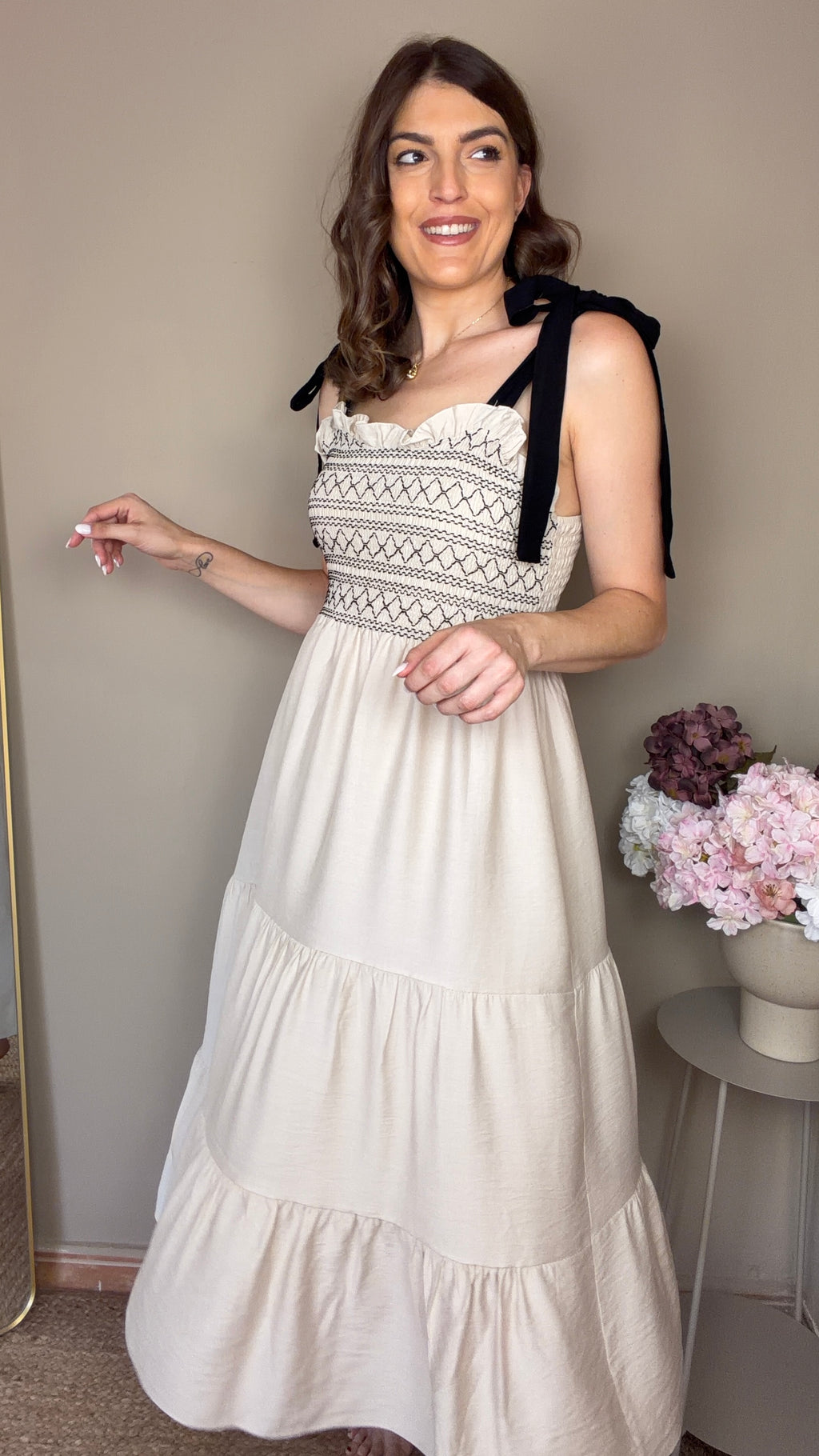 Vestido Elena beige