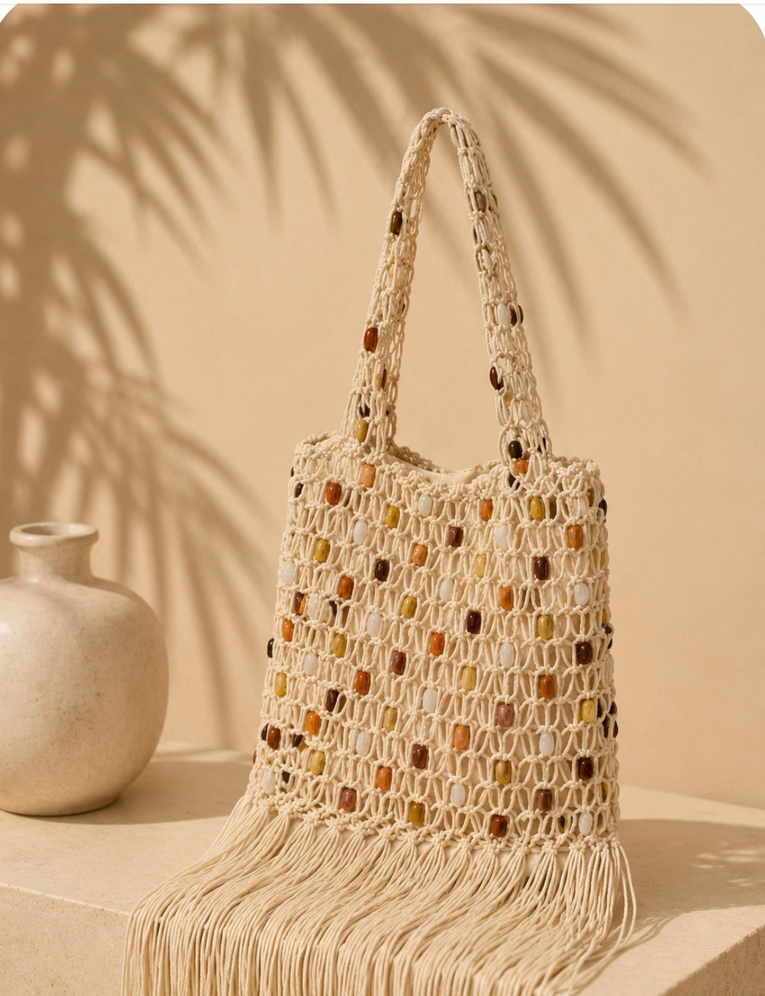 Bolso Piedras beige