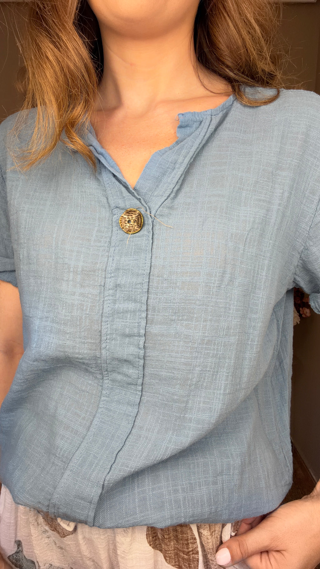 Blusa Lino azul