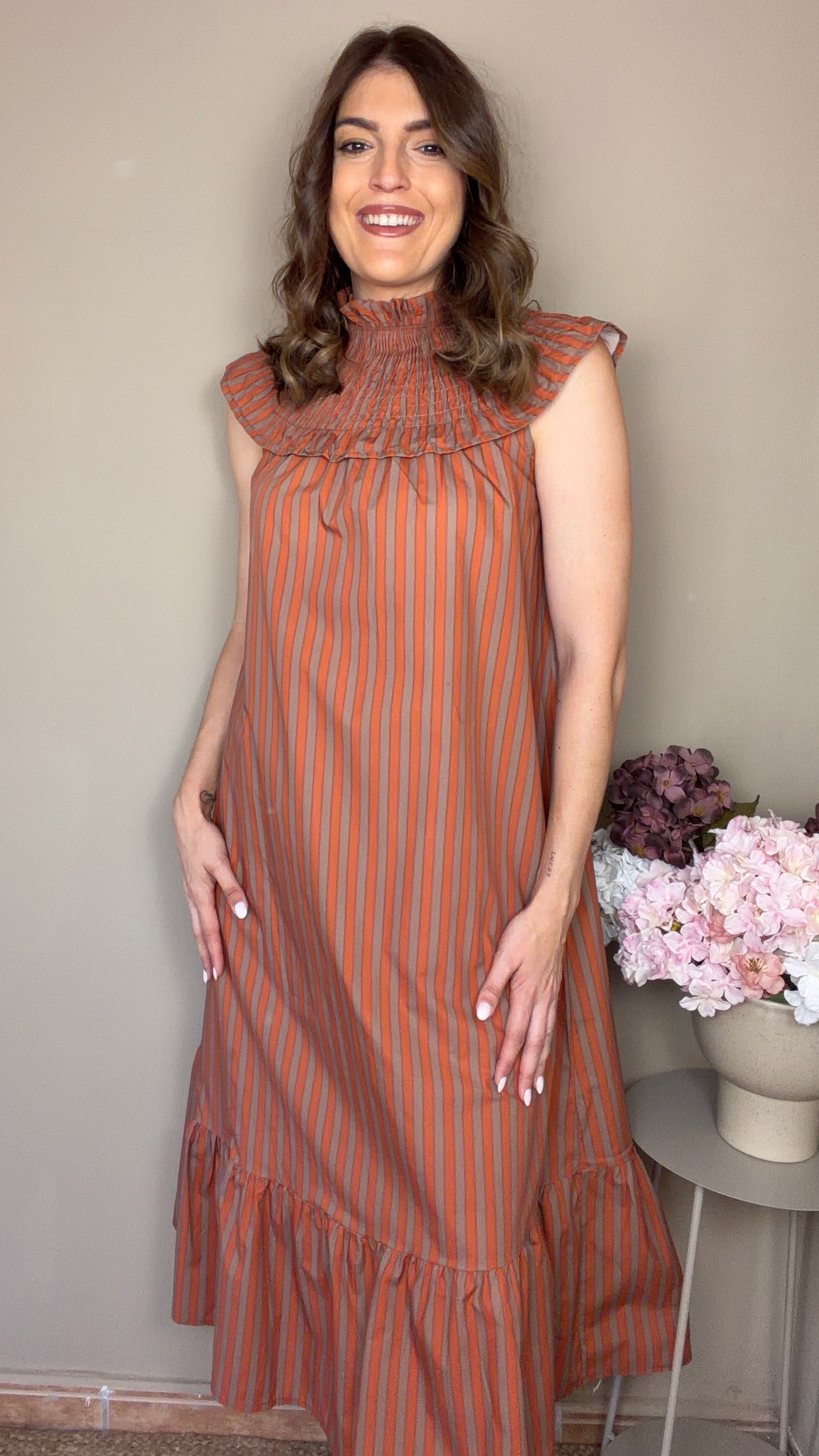 Vestido Picasso teja