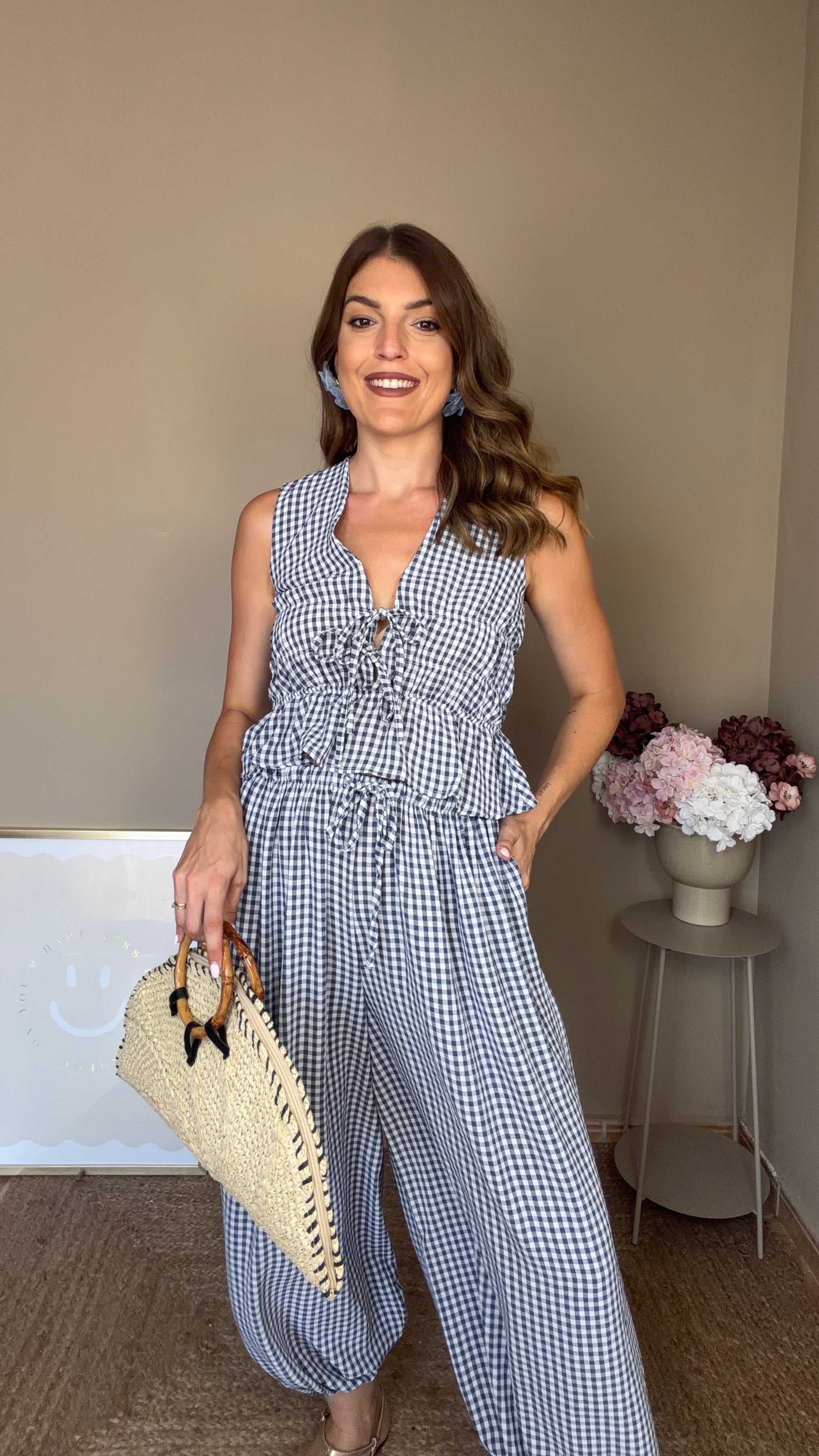 Conjunto Vichy azul