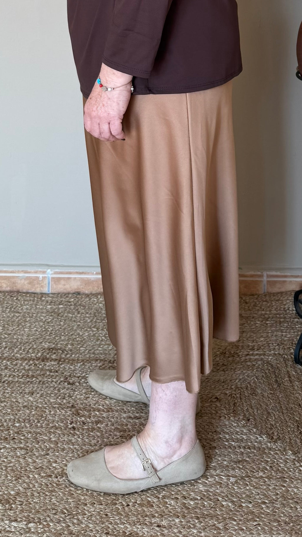 Falda Satinada beige