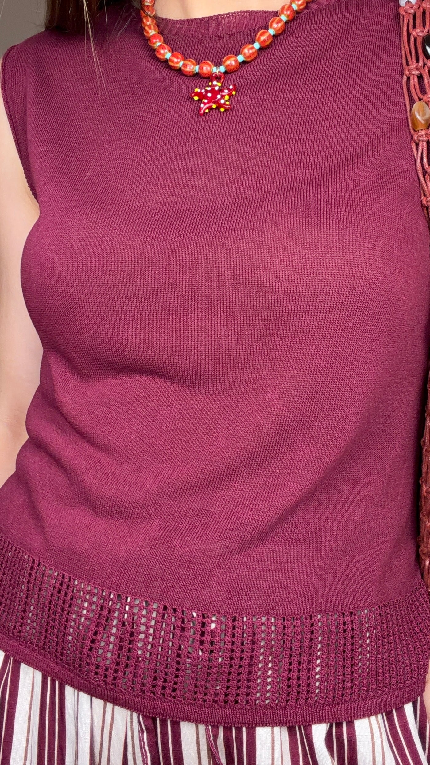 Camiseta punto granate