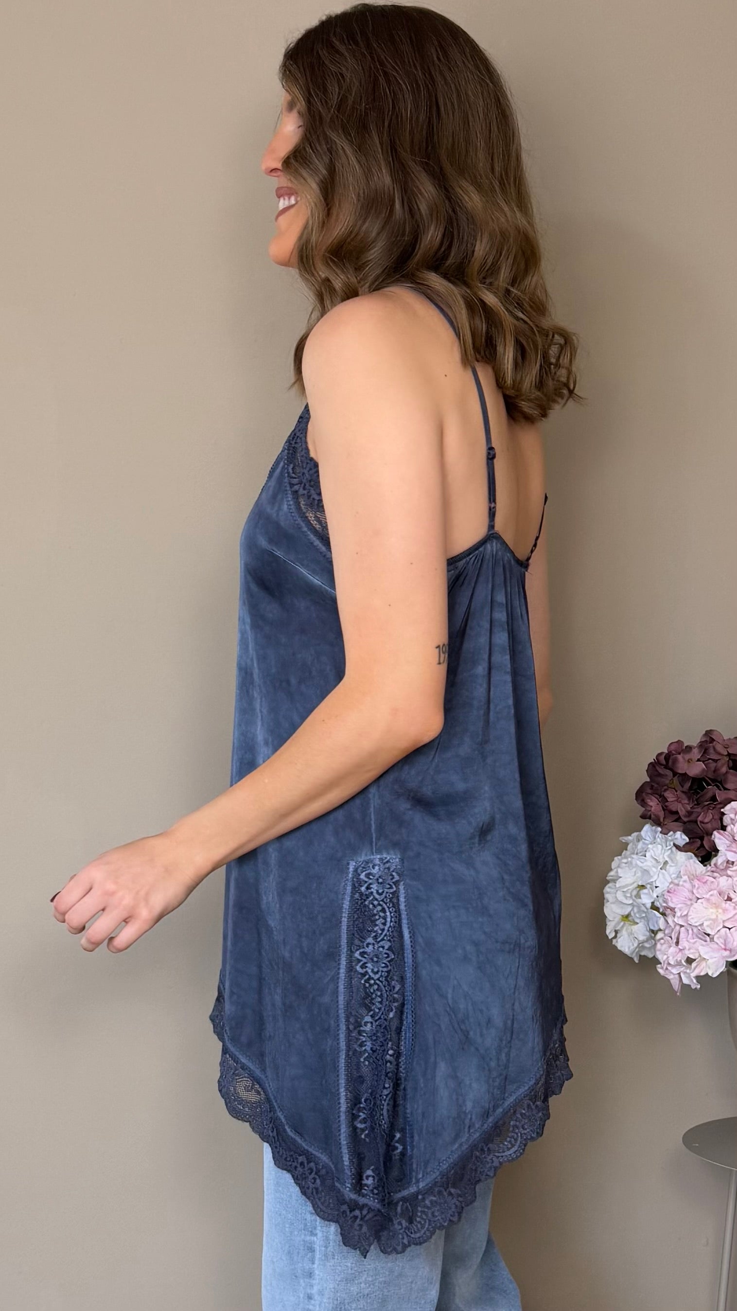 Blusa lencera azul