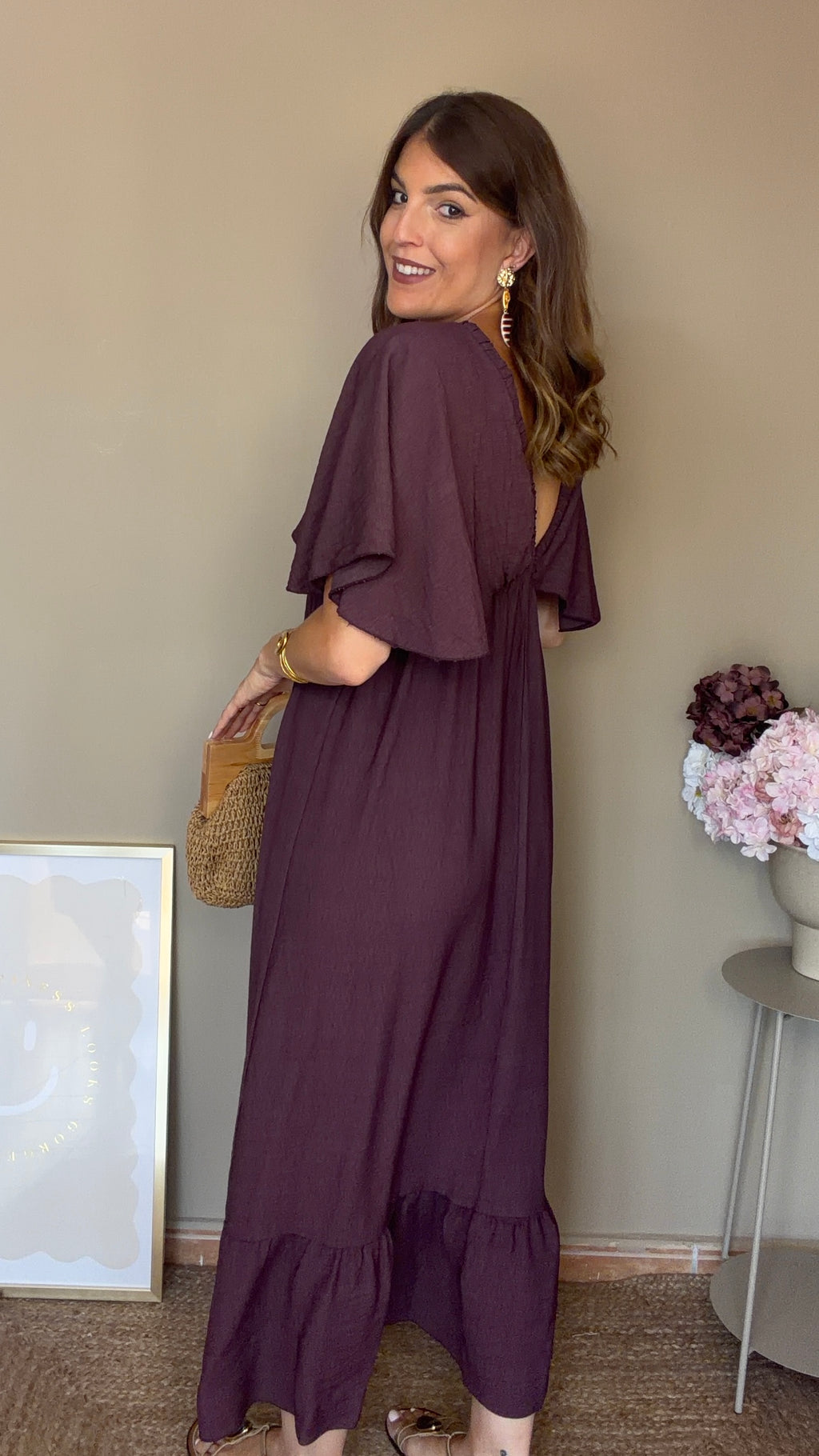 Vestido Leonor granate