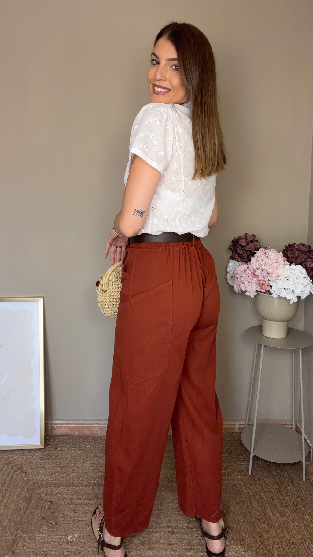 Pantalón Brisa teja
