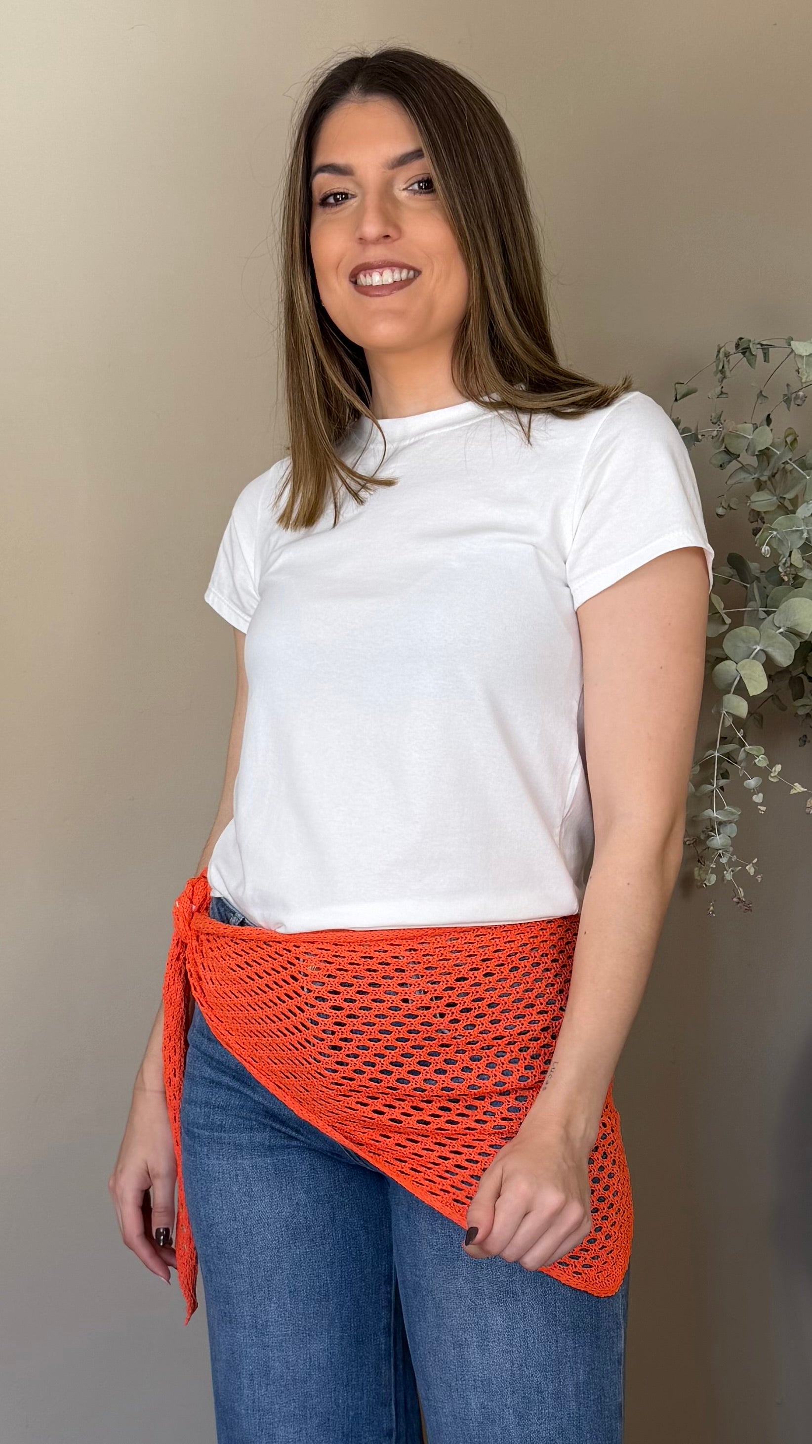 Pañuelo calado naranja