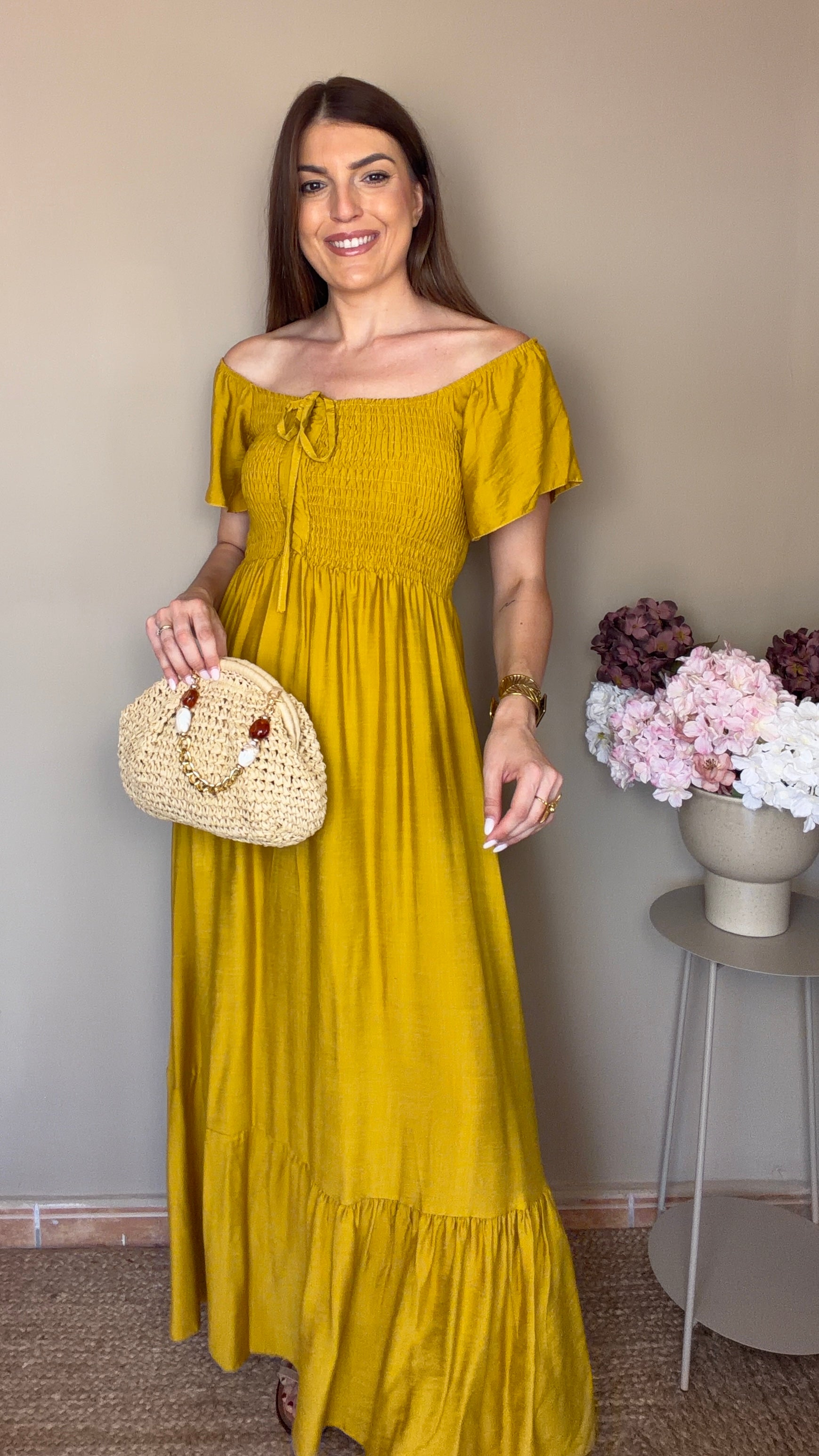 Vestido Esmeralda mostaza