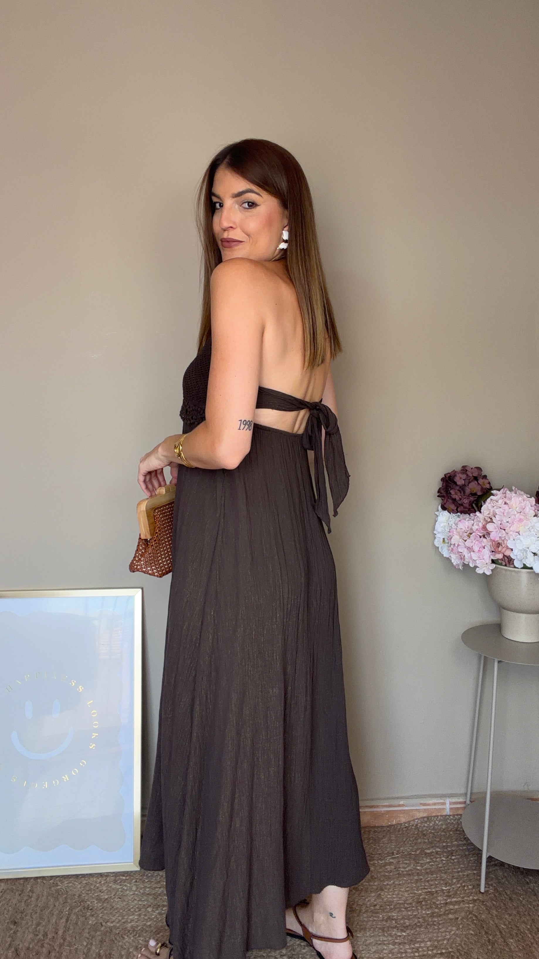Vestido Iris marrón
