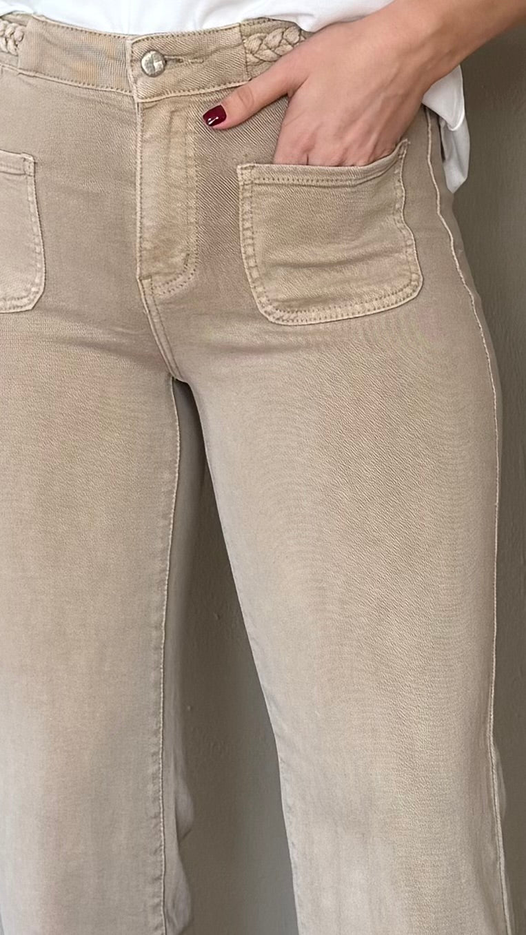 Pantalón Trenza beige