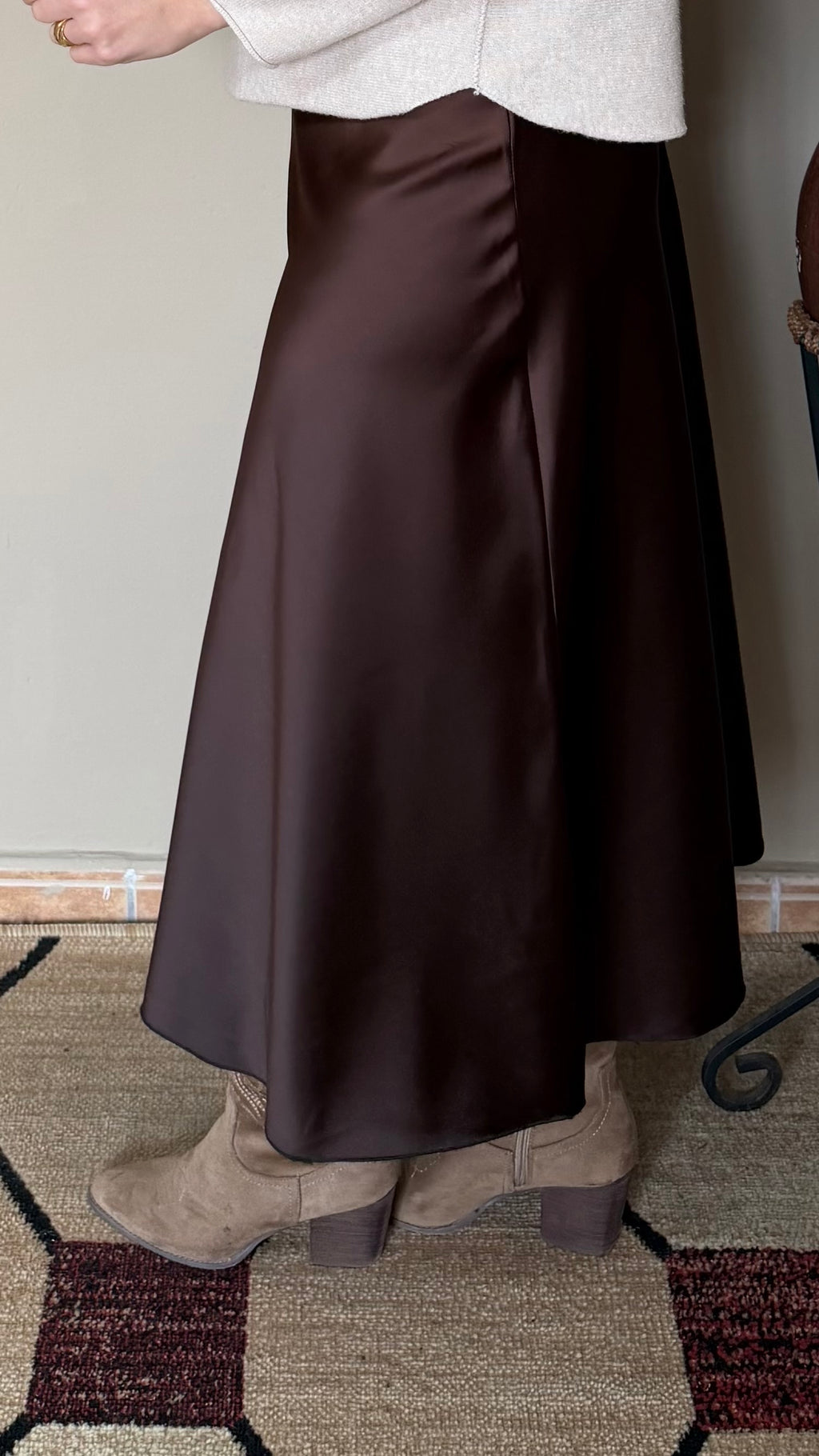 Falda Satinada marrón