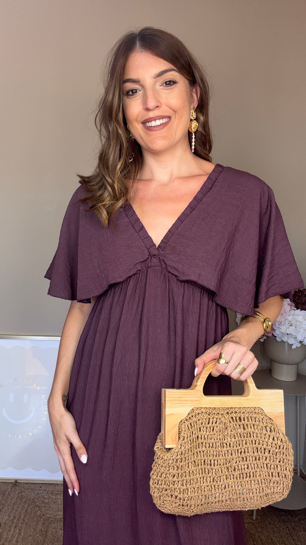 Vestido Leonor granate