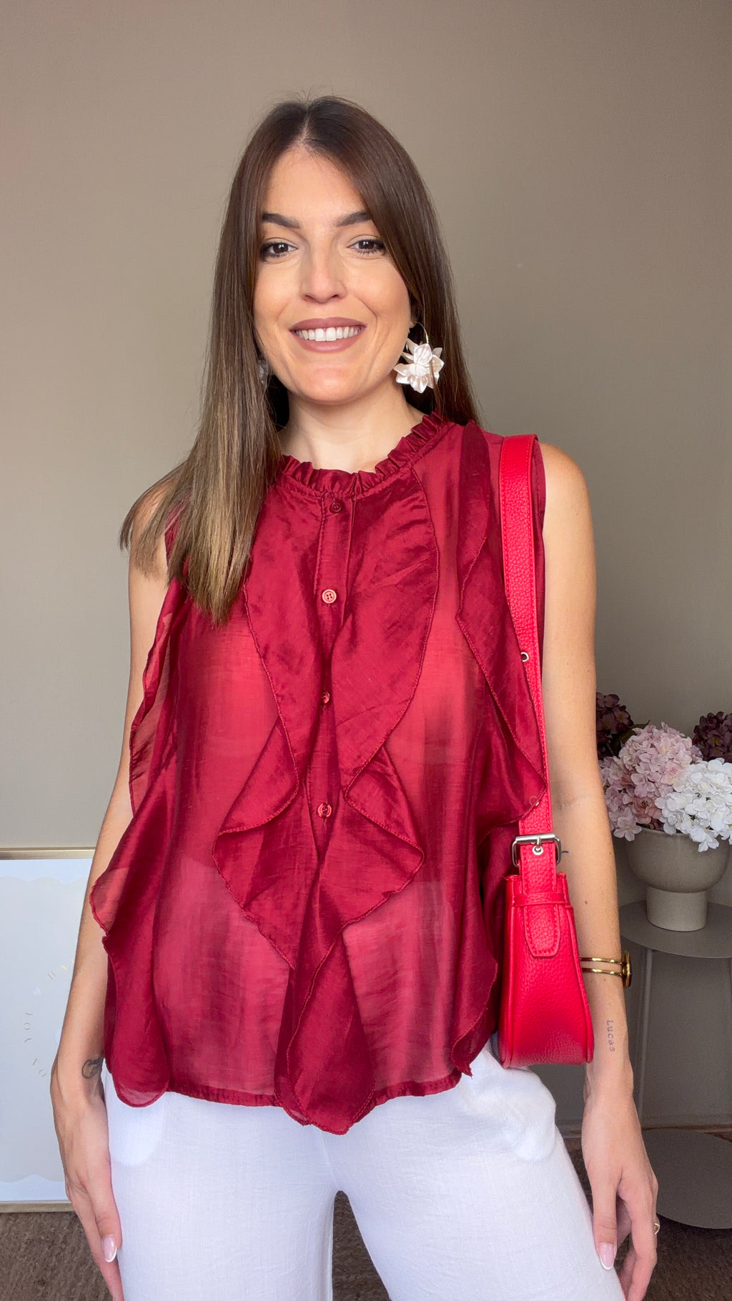 Blusa Teo granate