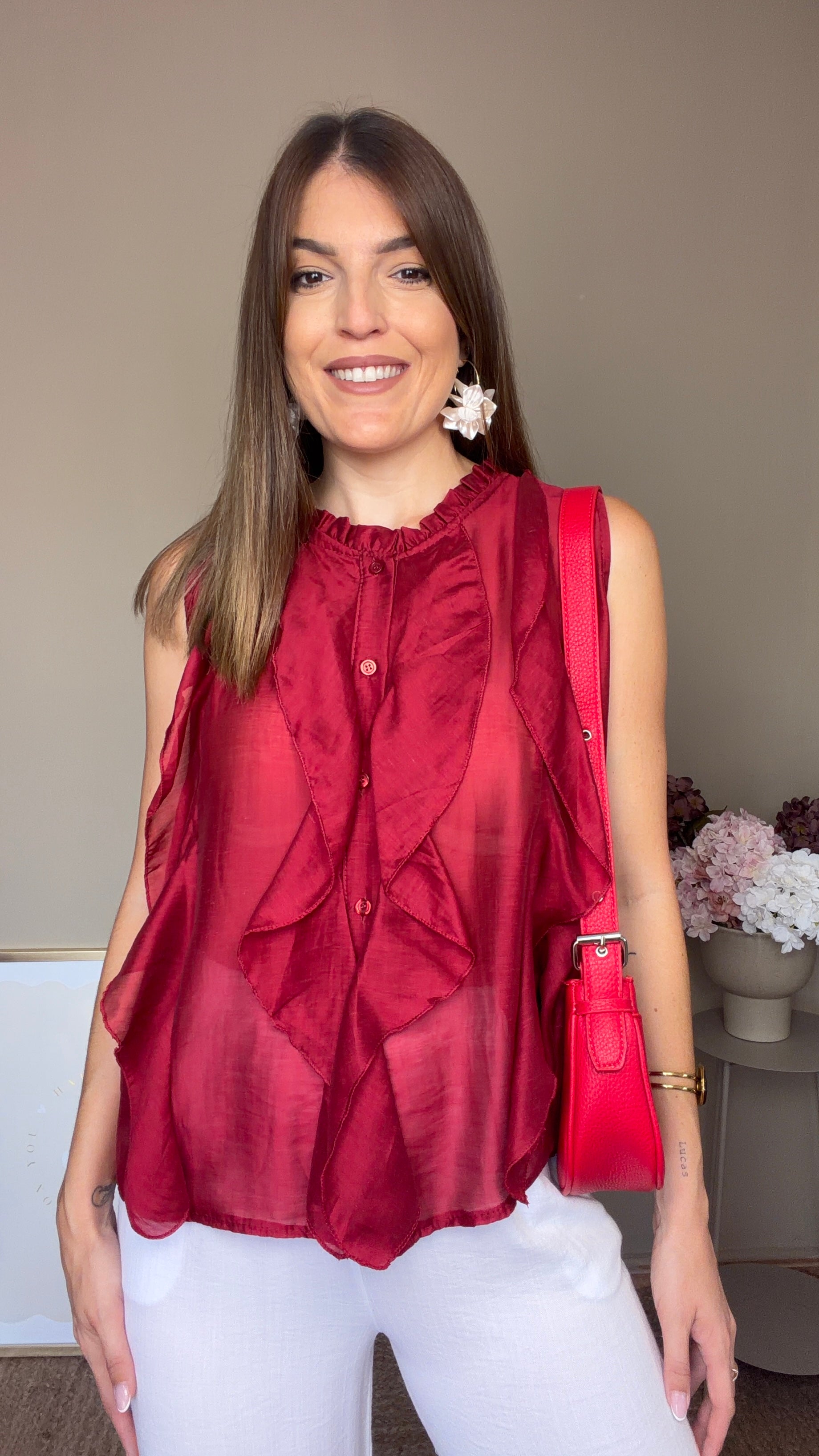 Blusa Teo granate