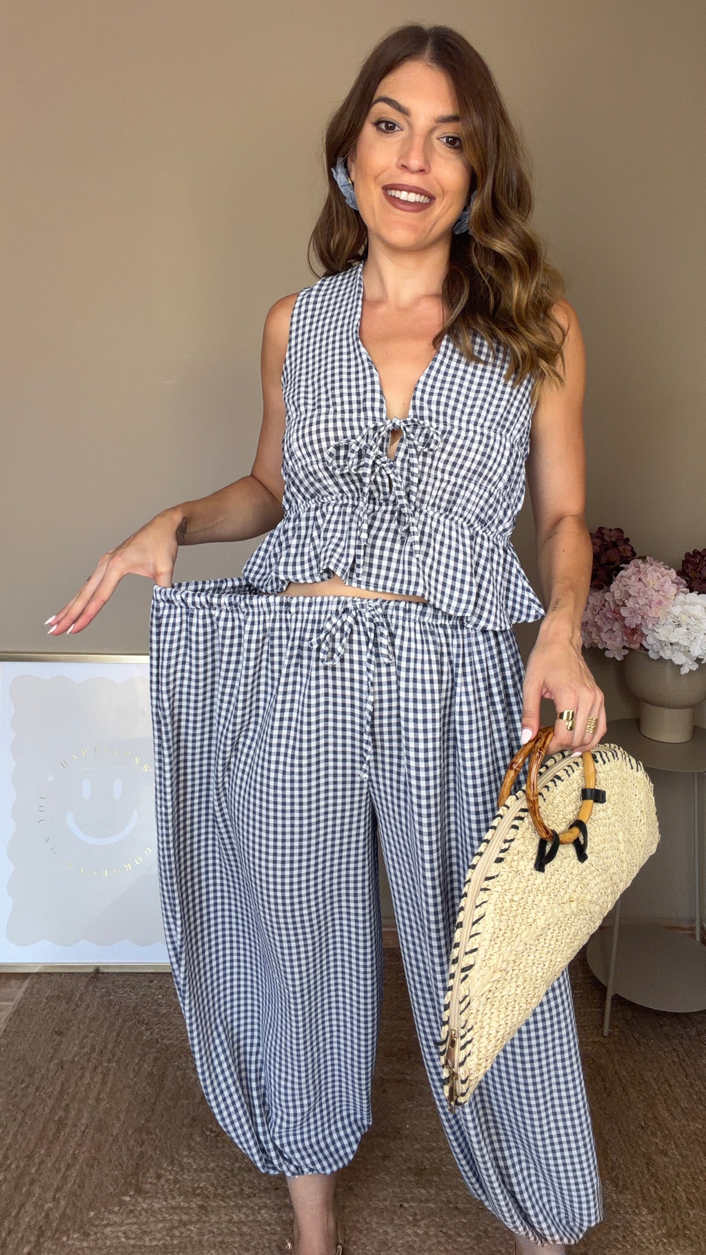Conjunto Vichy azul