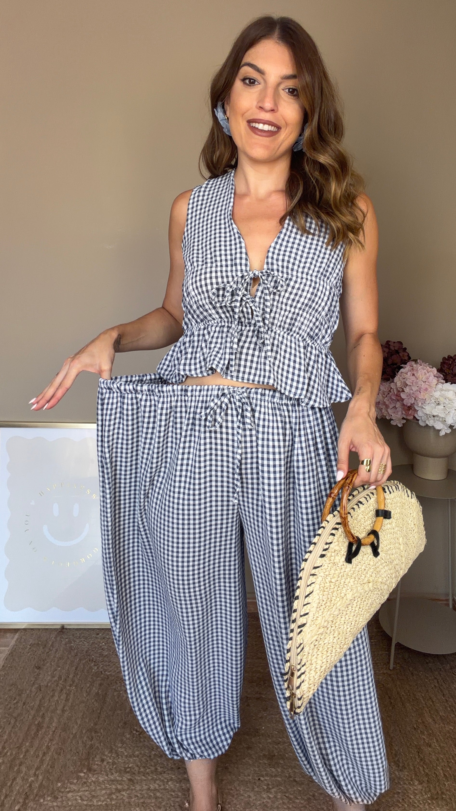 Conjunto Vichy azul