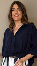 Blusa Celia azul marino