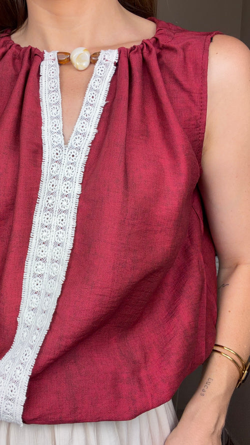 Blusa Turquía granate