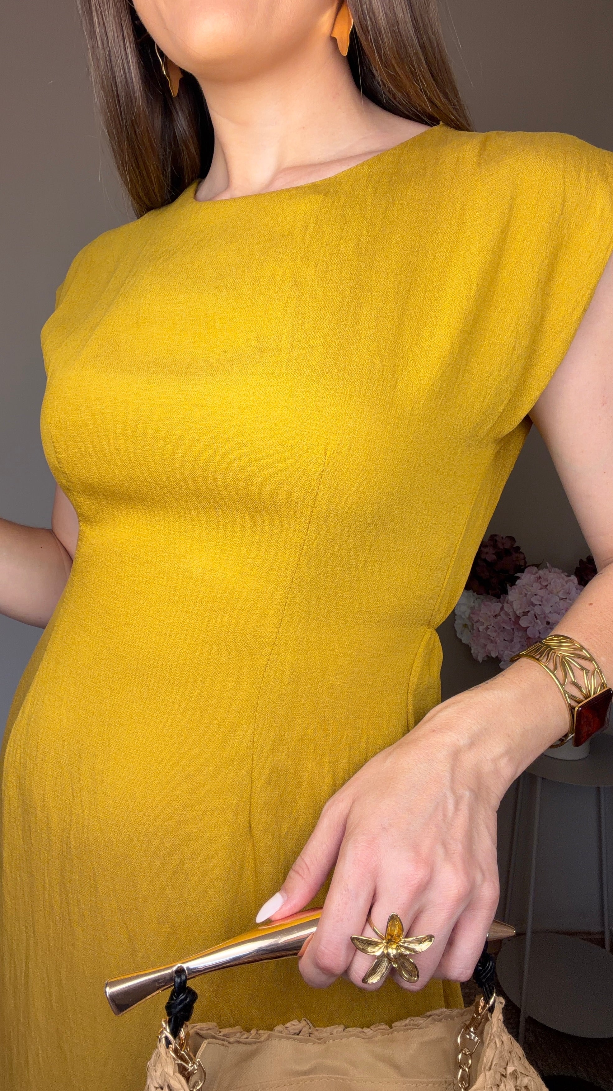 Vestido Ana mostaza