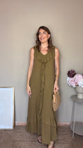 Vestido Volante verde
