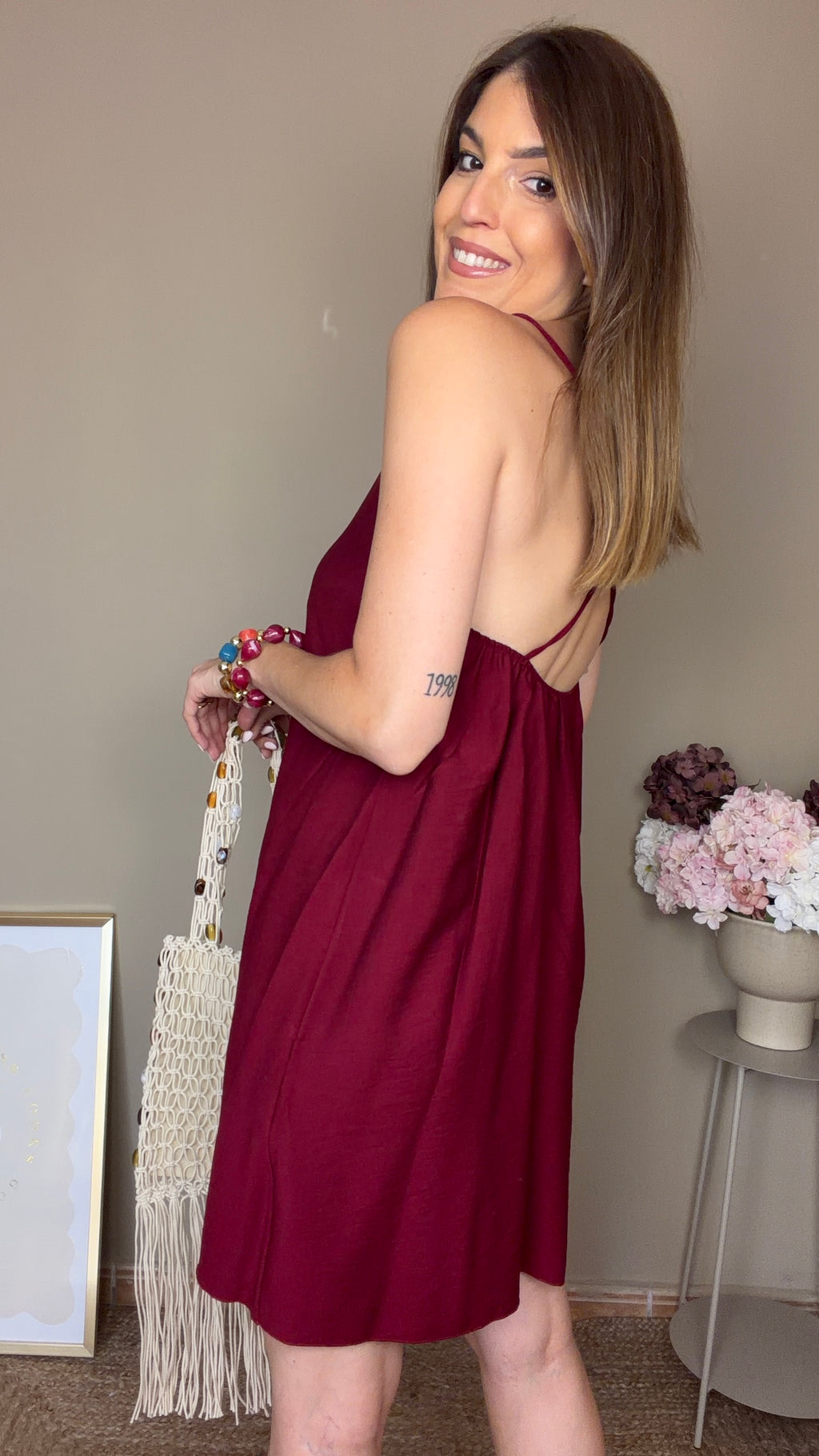 Vestido Londres burdeos
