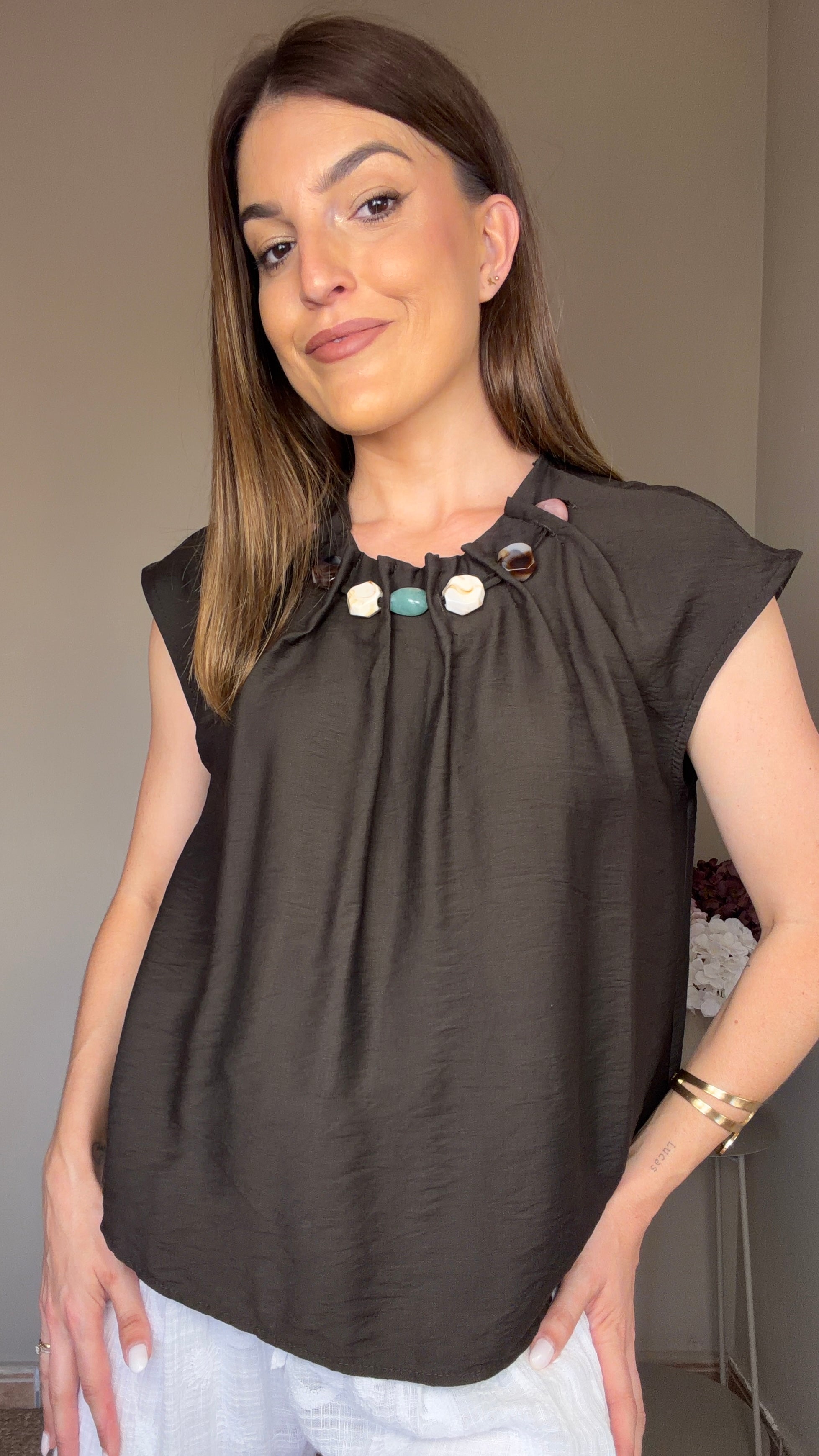 Blusa Capri marrón