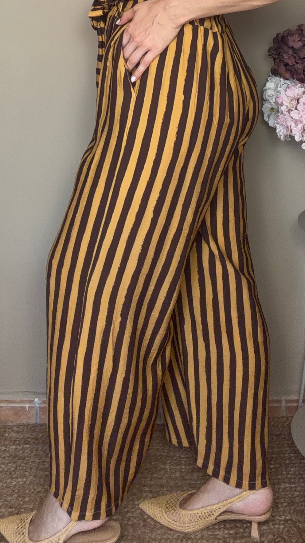 Pantalón Rayas marrón y mostaza