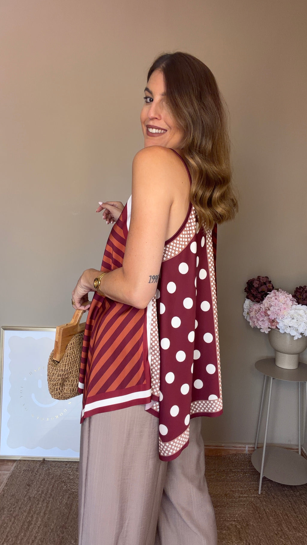 Blusa pañuelo granate