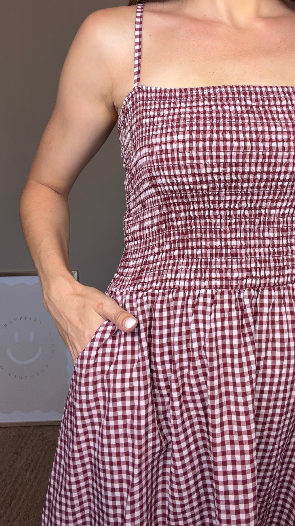 Vestido Vichy granate