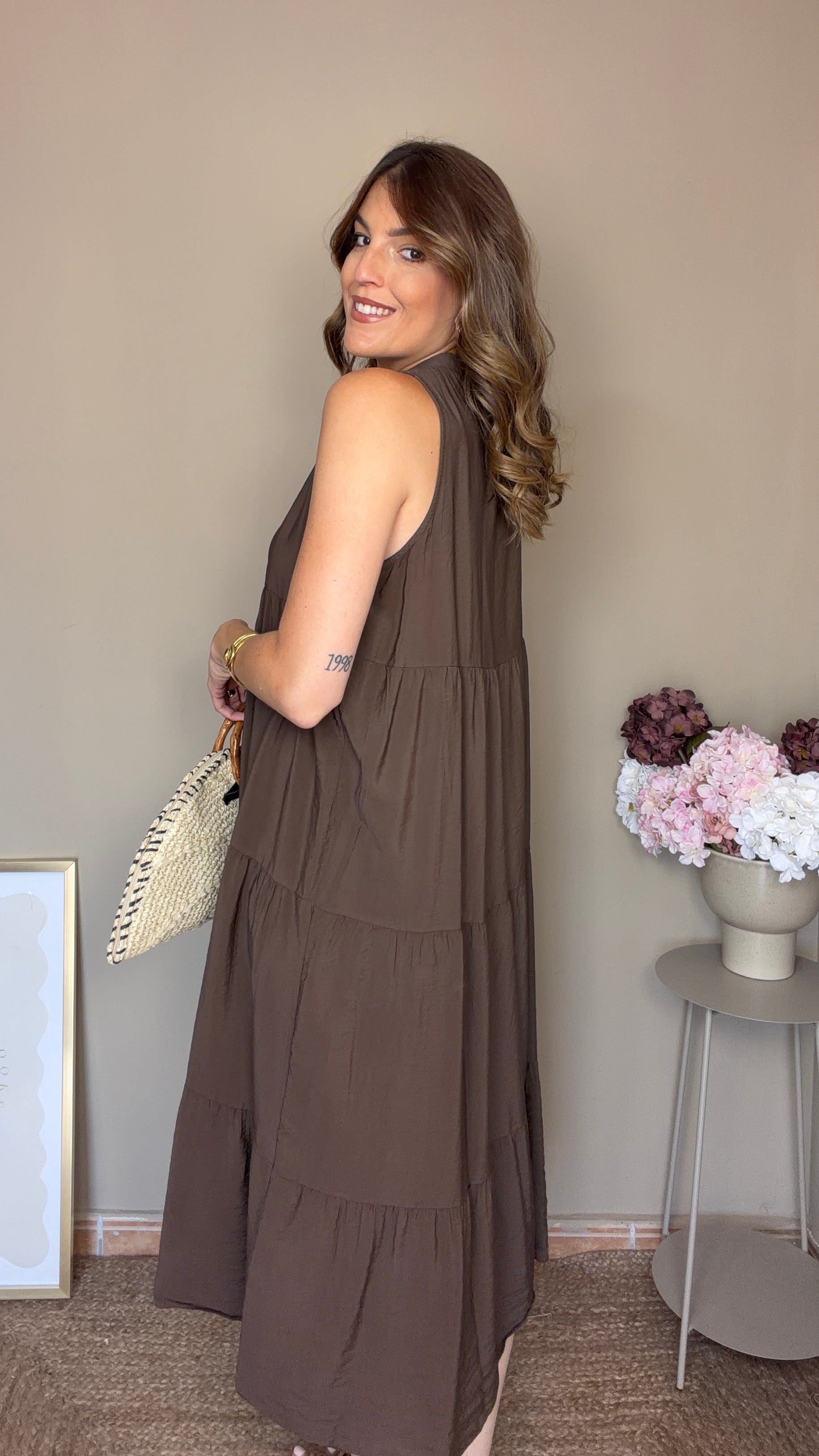 Vestido Camisero marrón