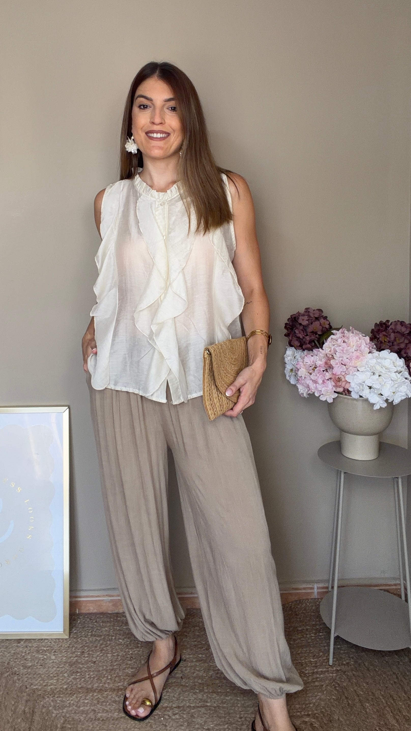 Blusa Teo beige
