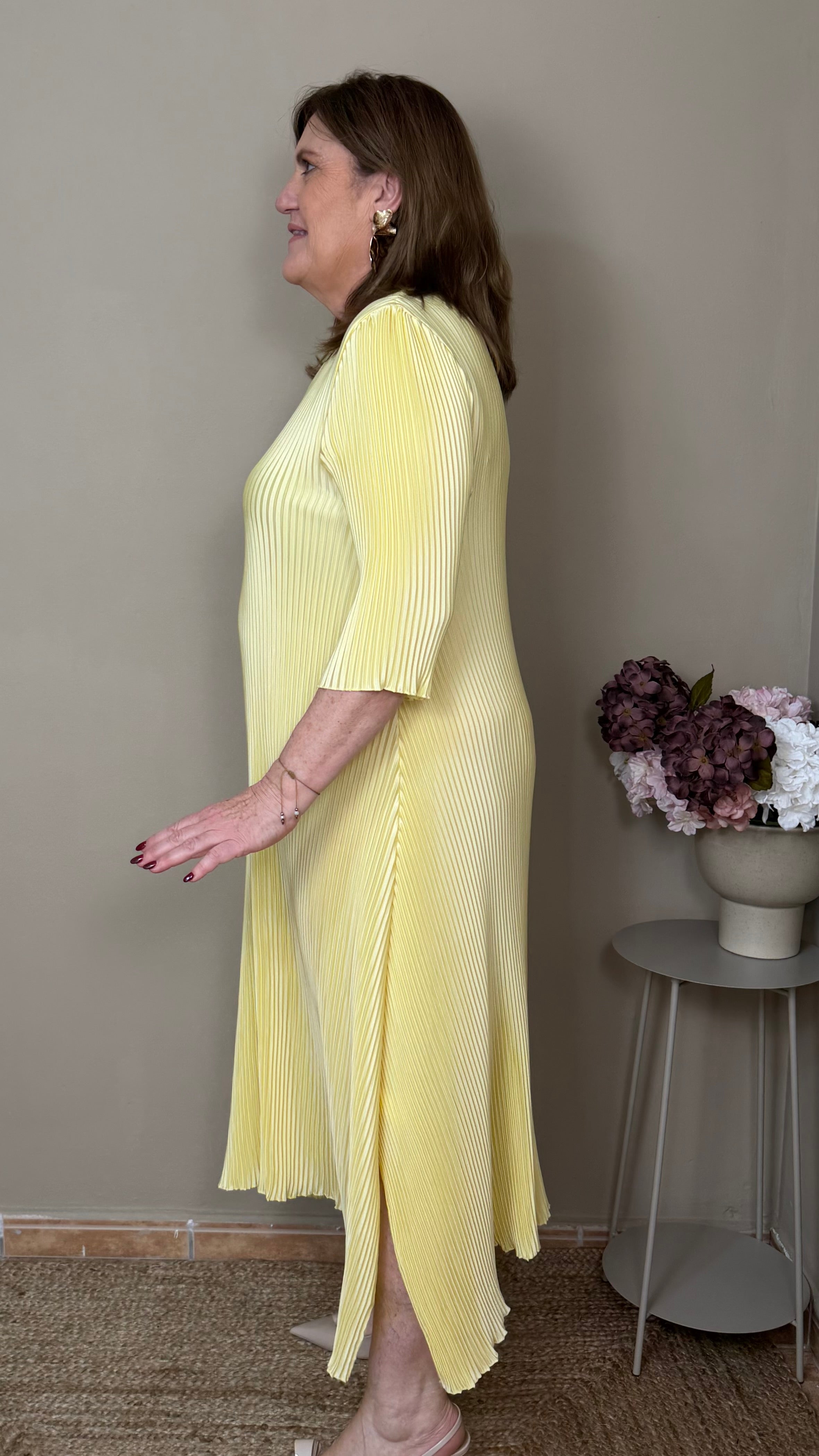 Vestido Plisado amarillo