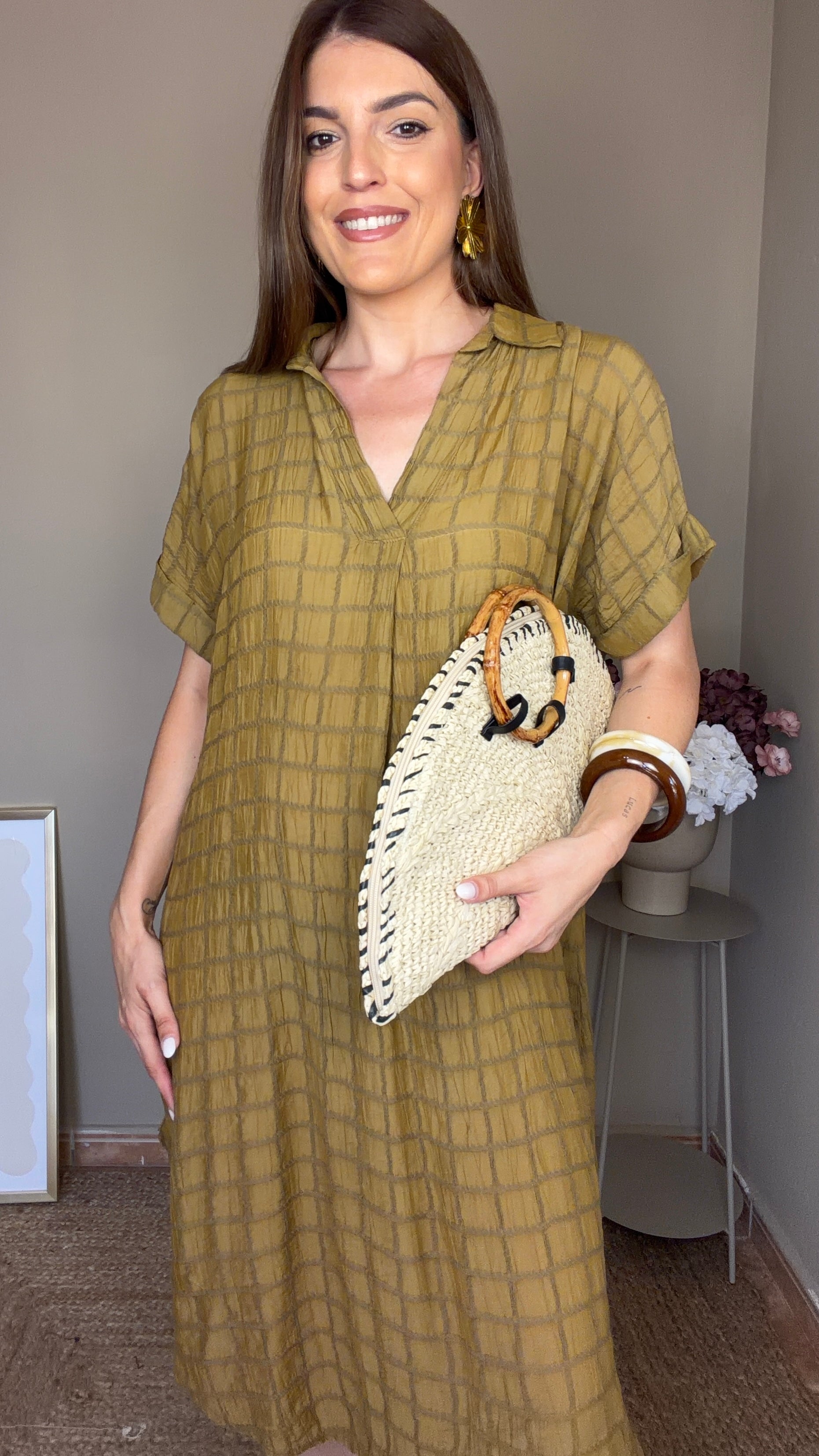 Vestido Clara kaki