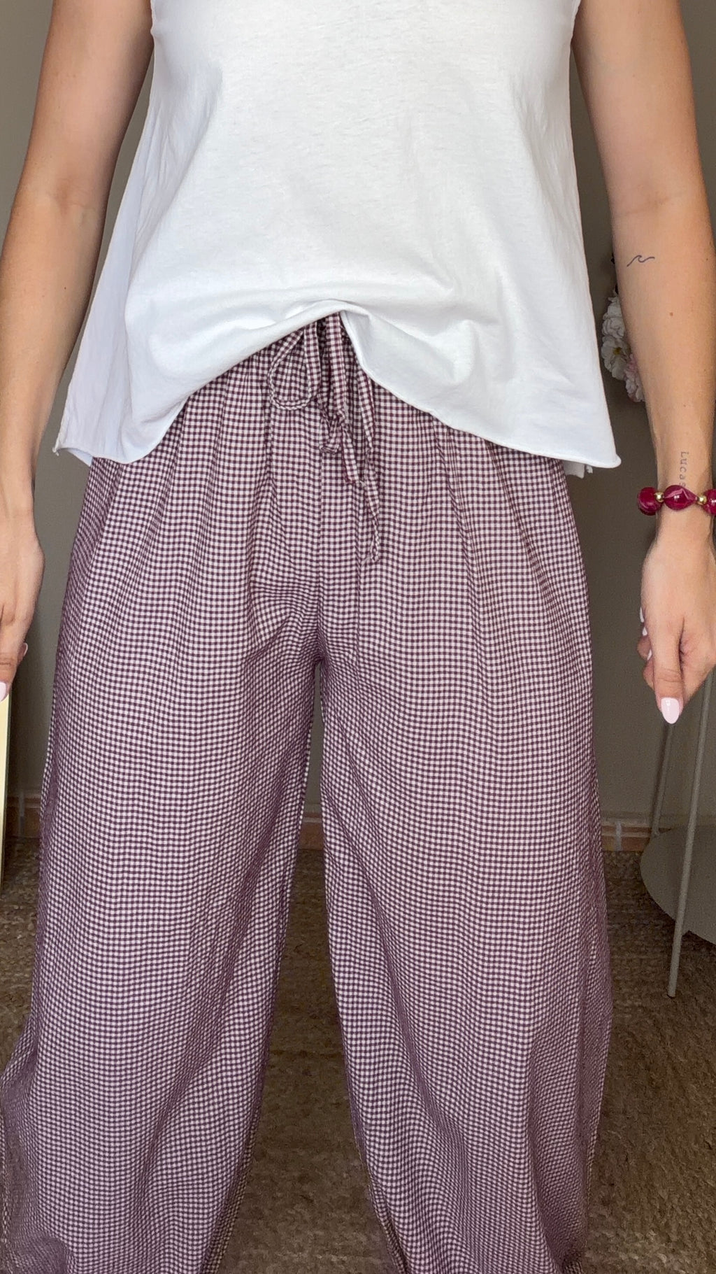 Pantalón Vichy morado