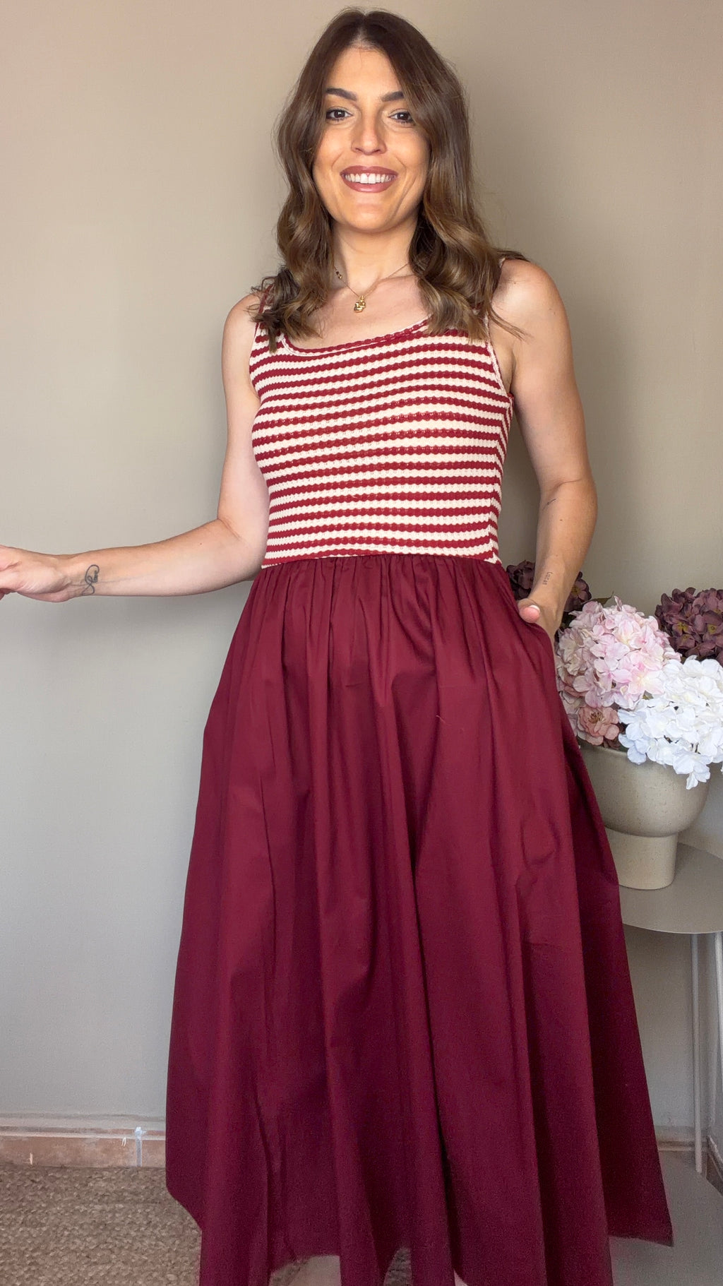Vestido Nala burdeos