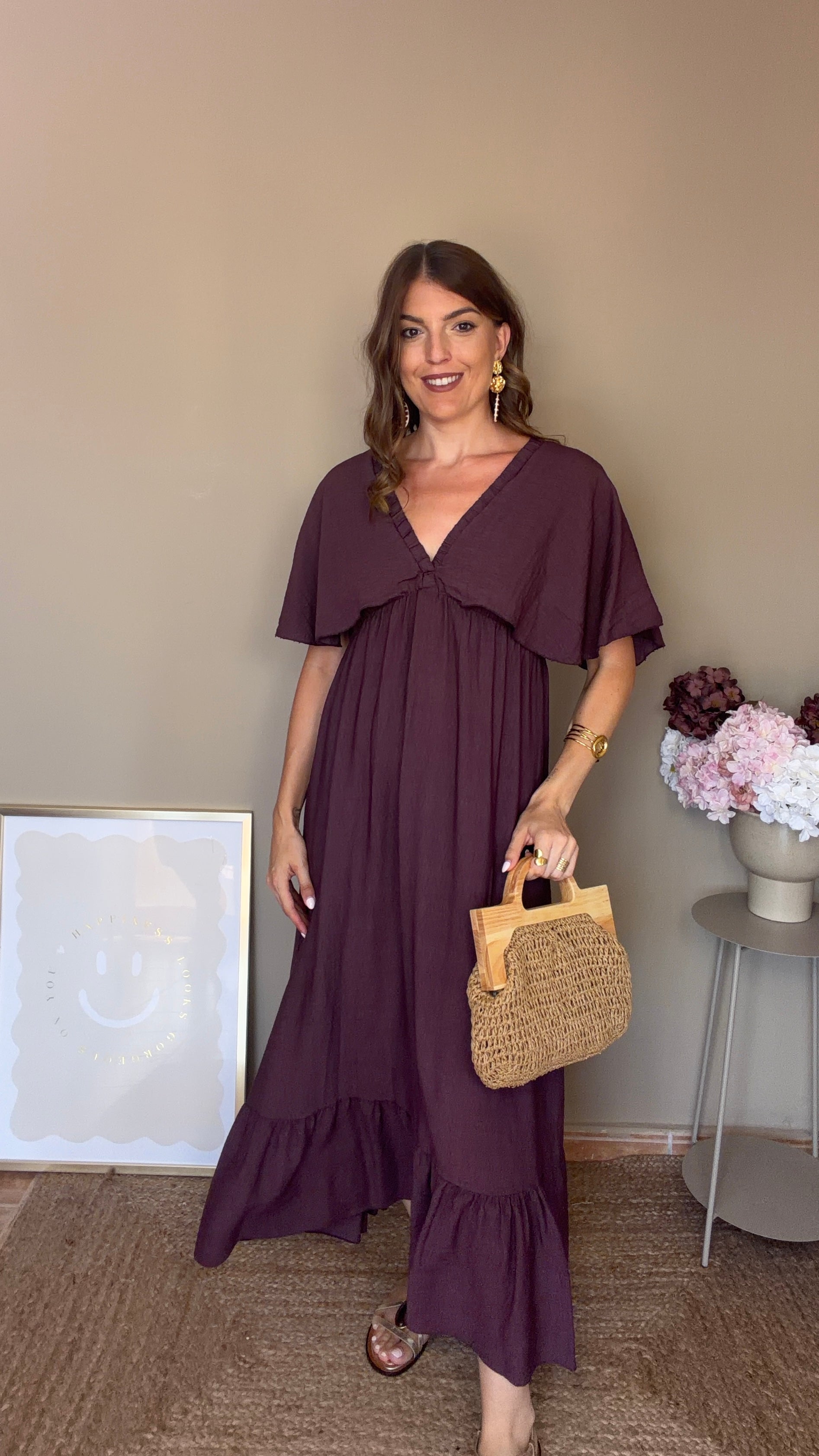 Vestido Leonor granate