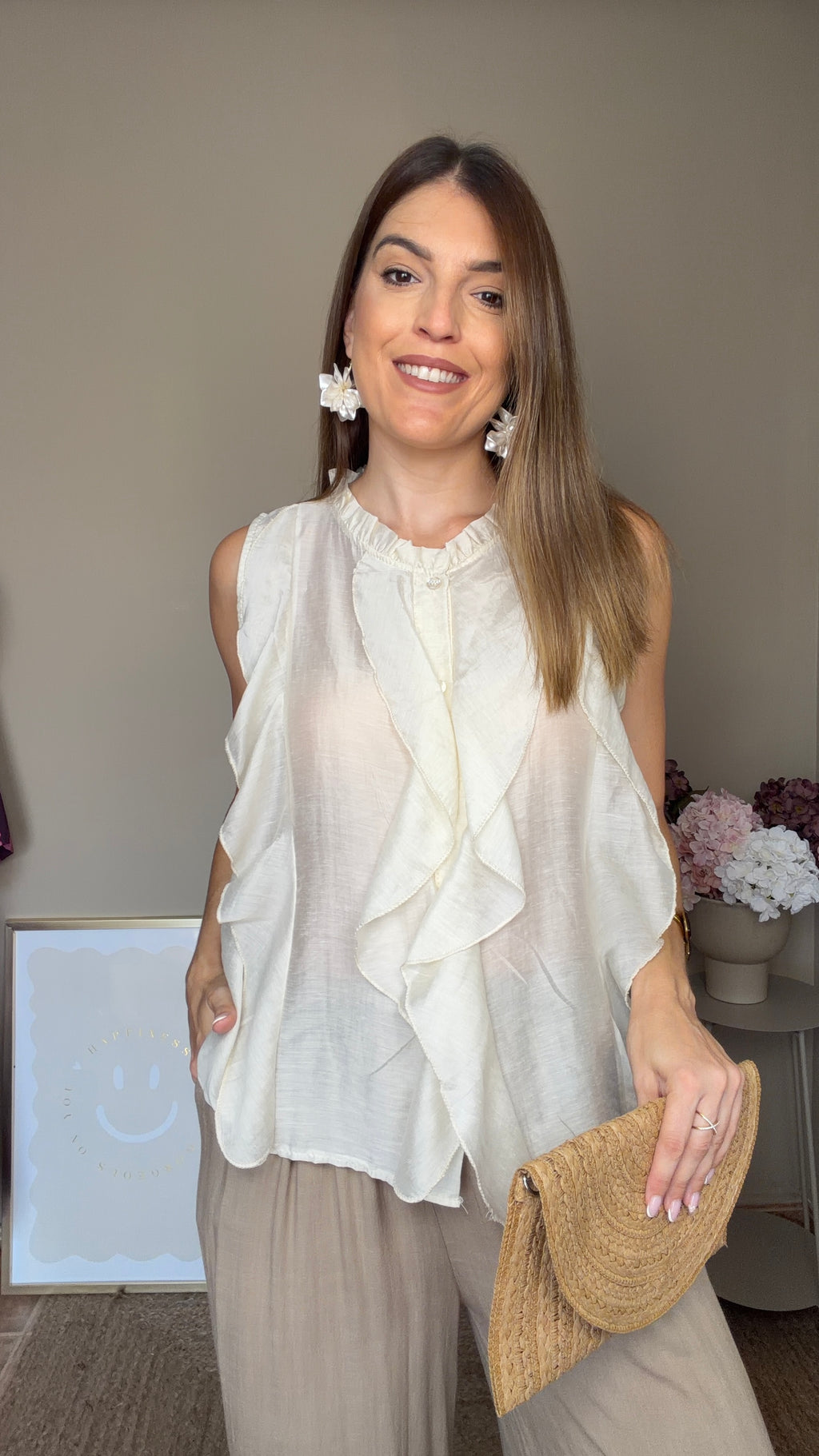 Blusa Teo beige