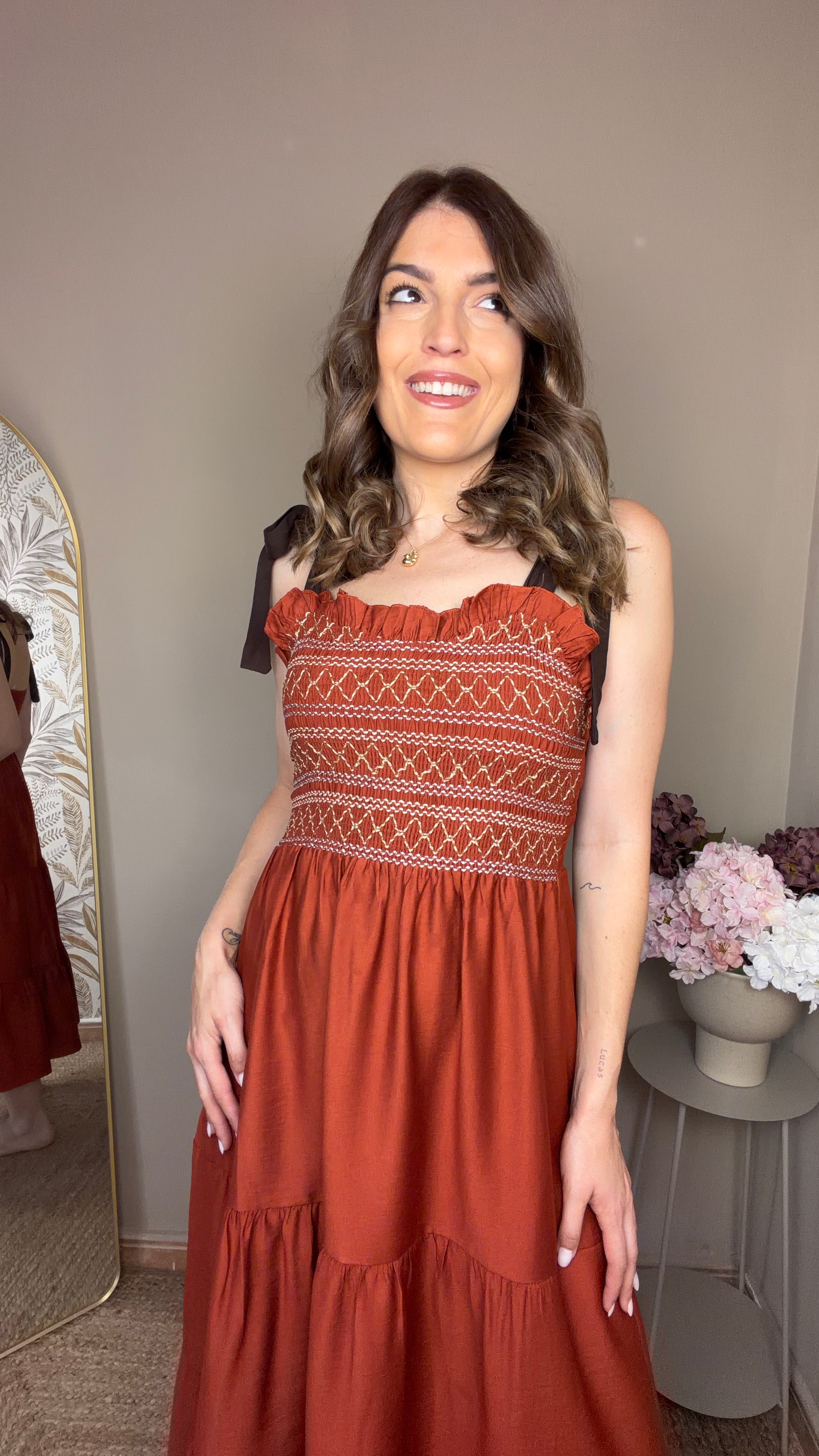 Vestido Elena teja