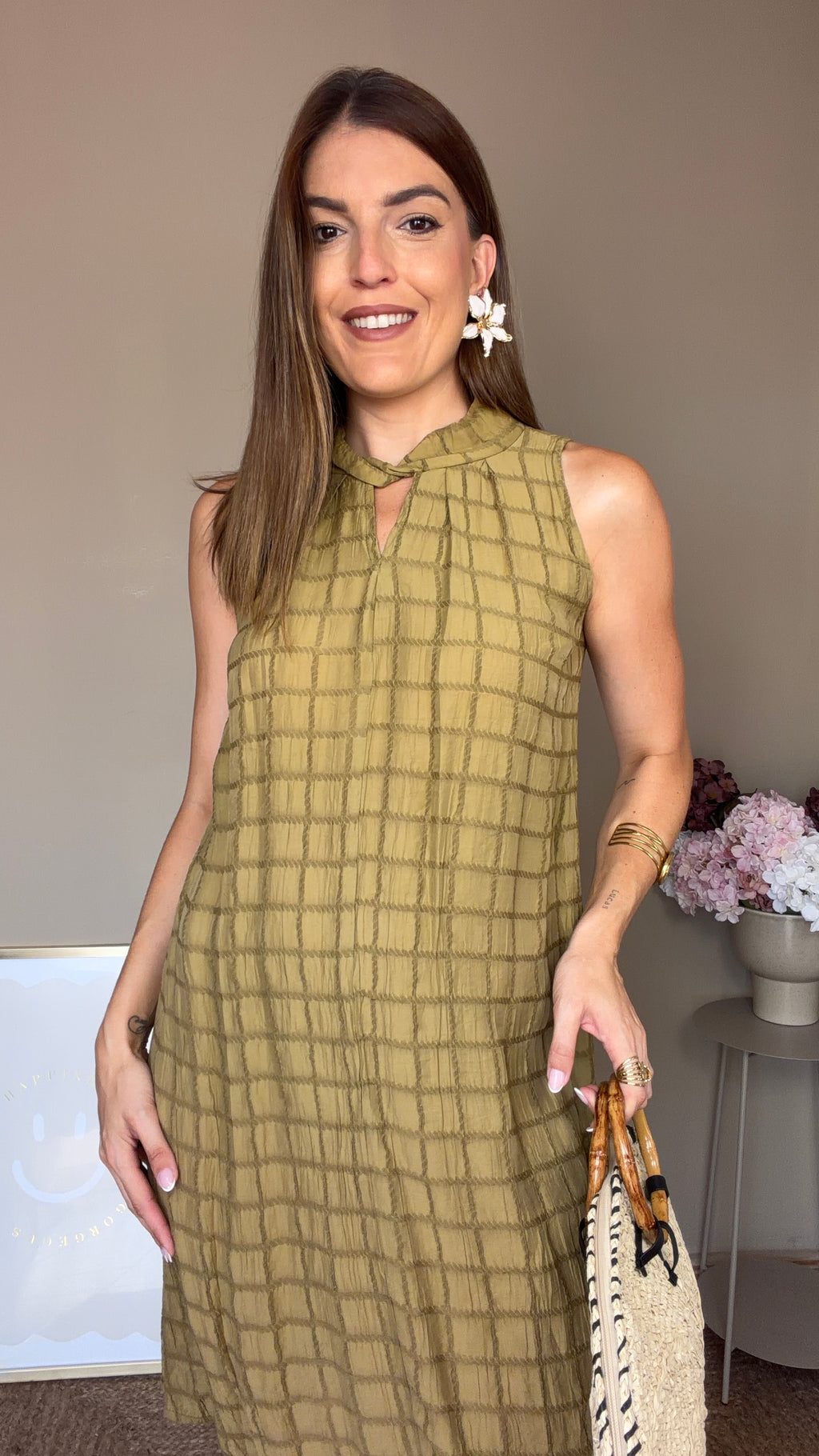 Vestido Salma kaki