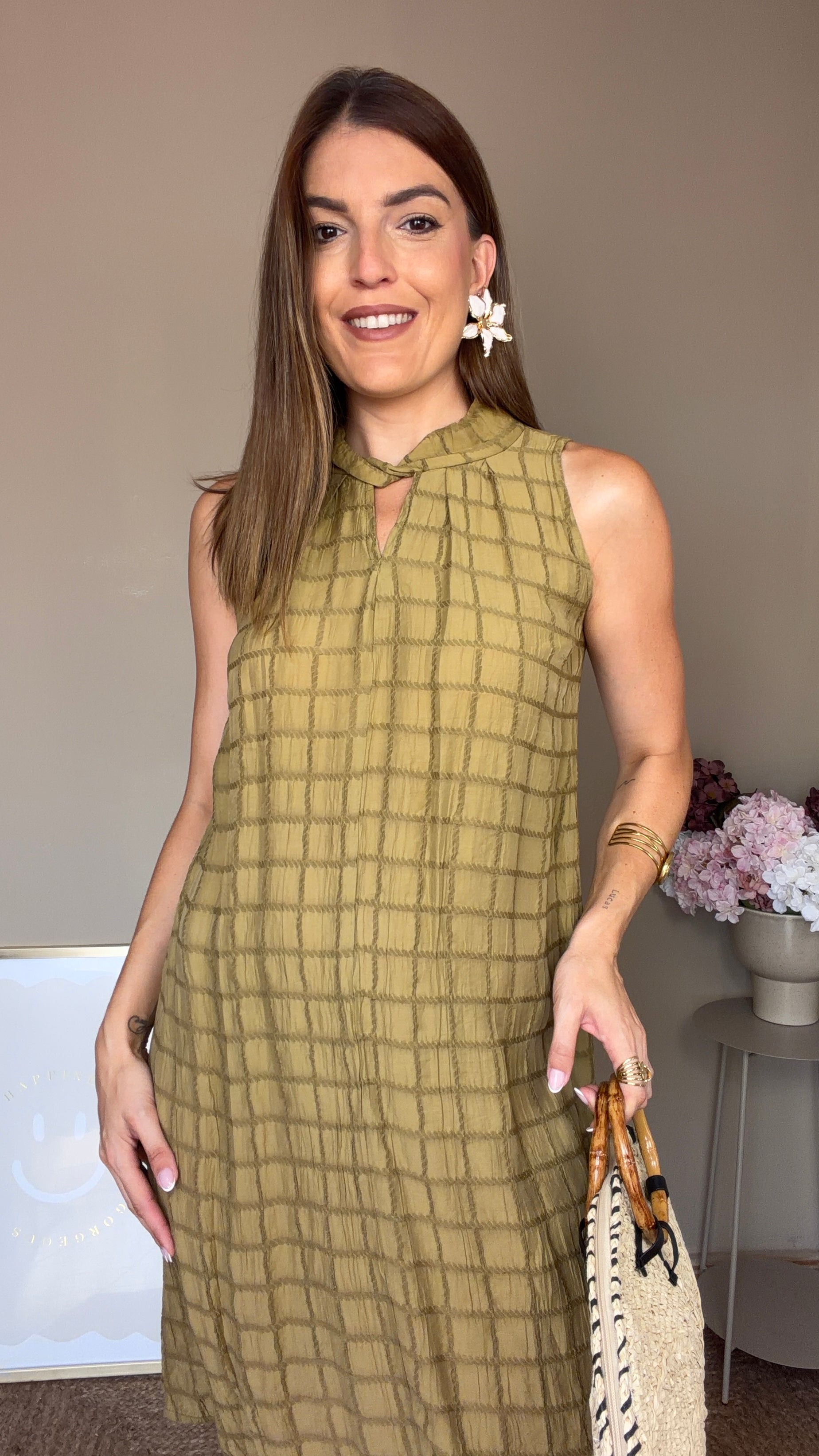 Vestido Salma kaki