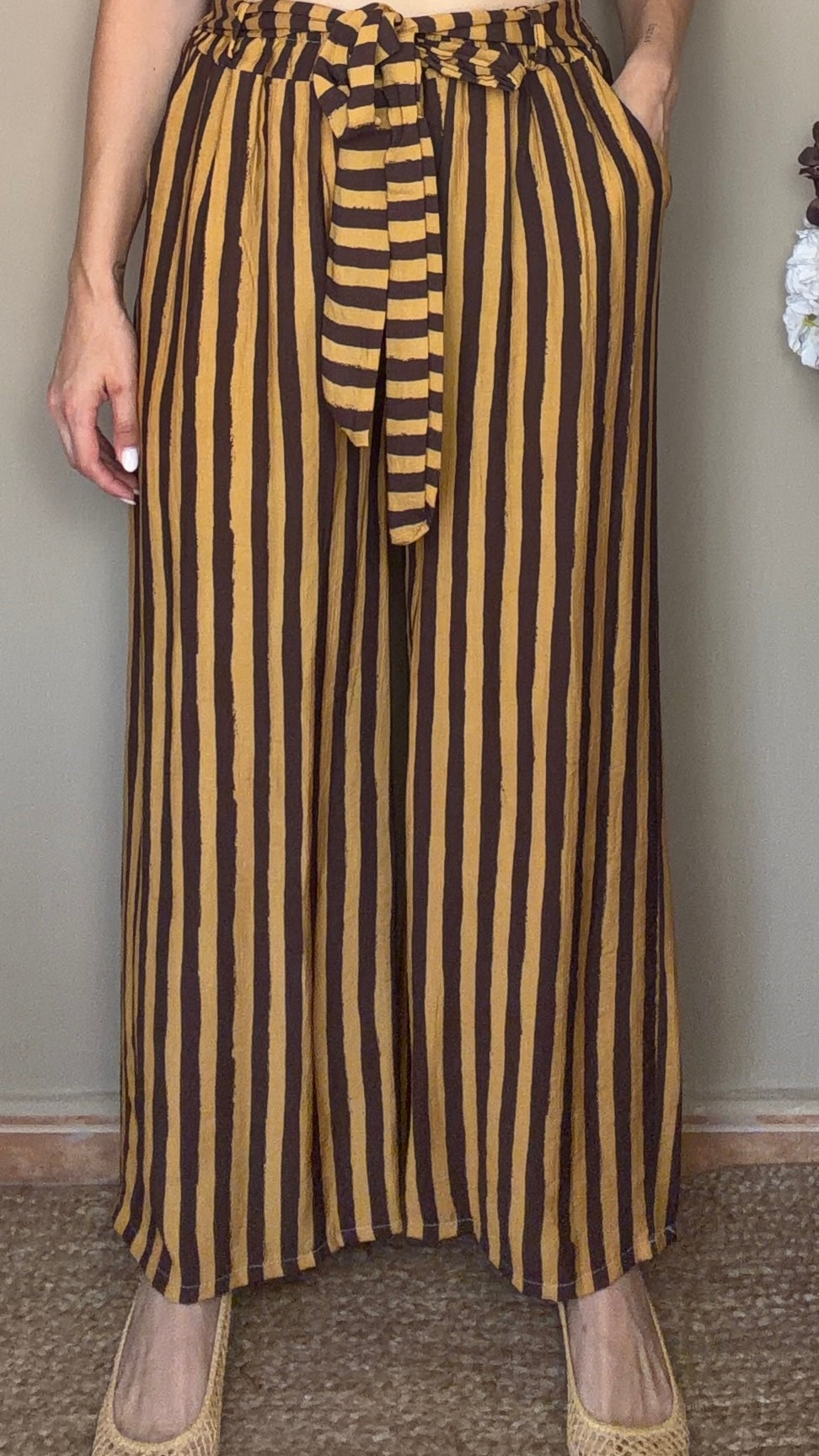 Pantalón Rayas marrón y mostaza