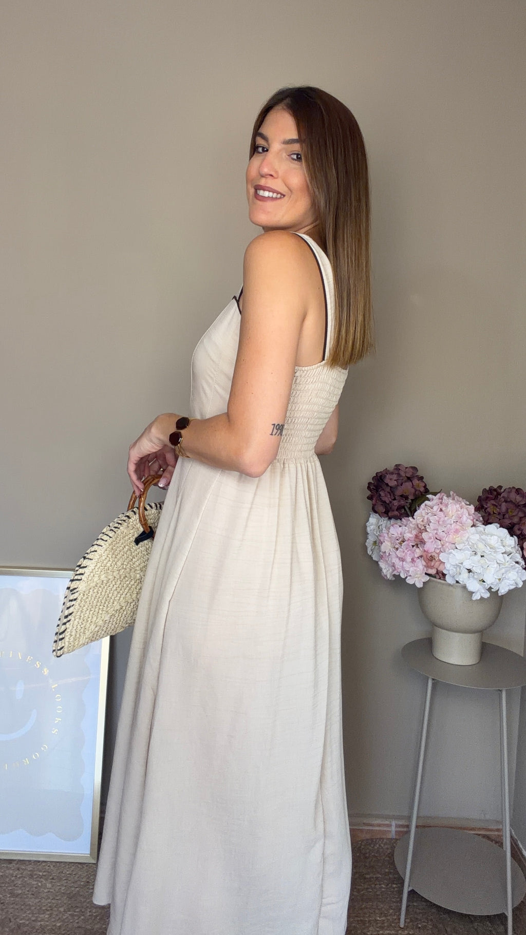 Vestido Roma beige