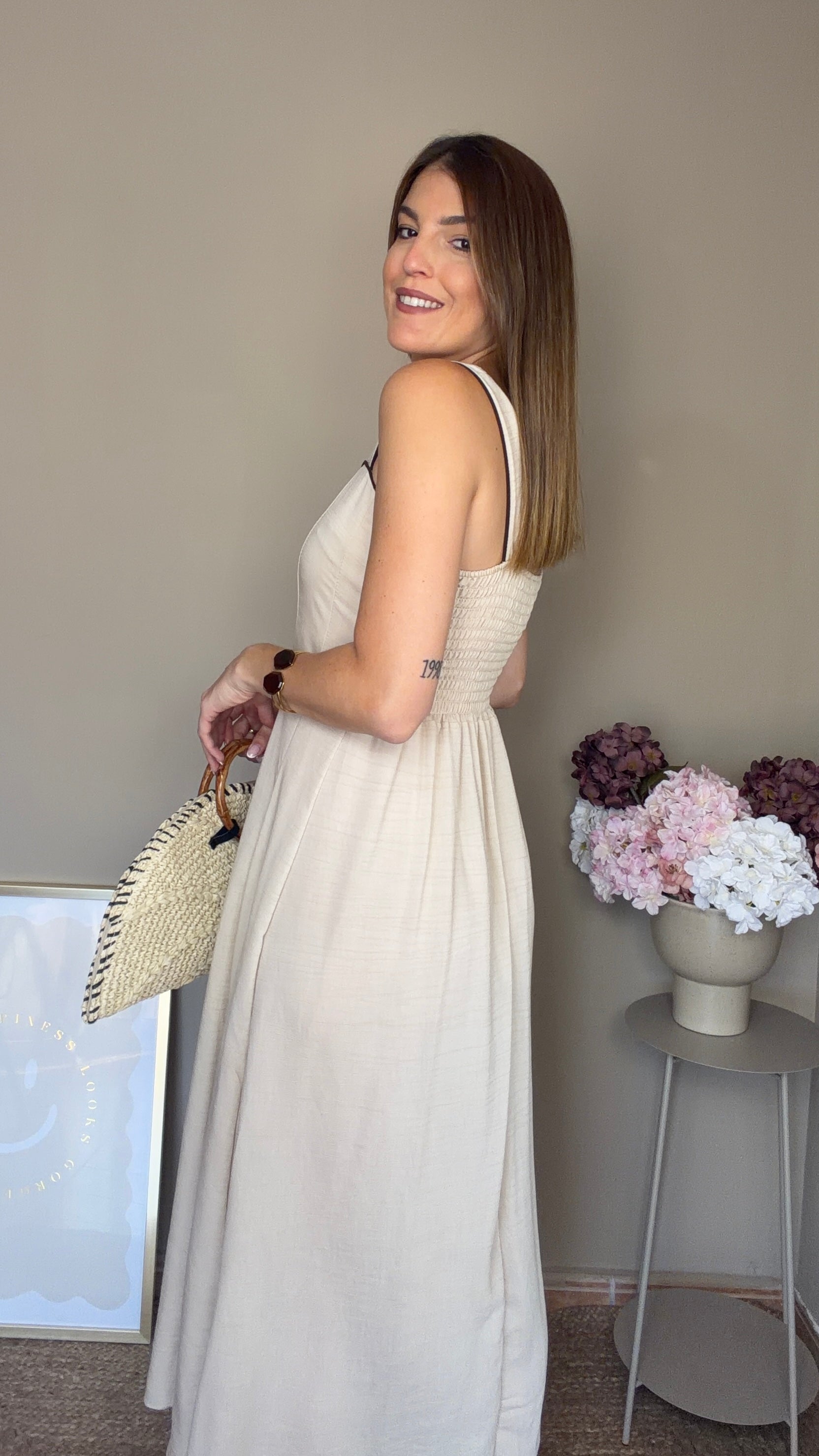 Vestido Roma beige