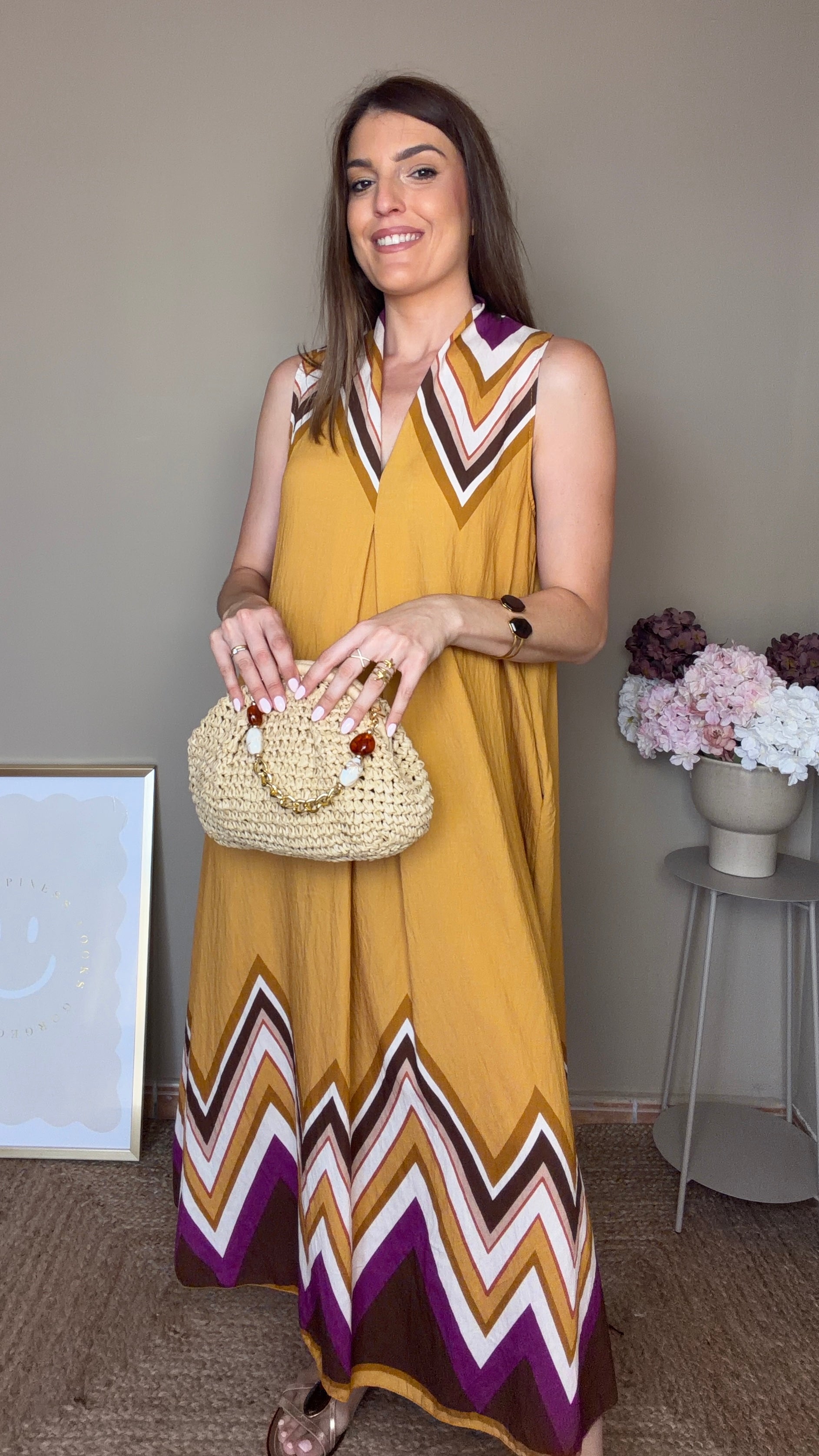 Vestido Bambú mostaza