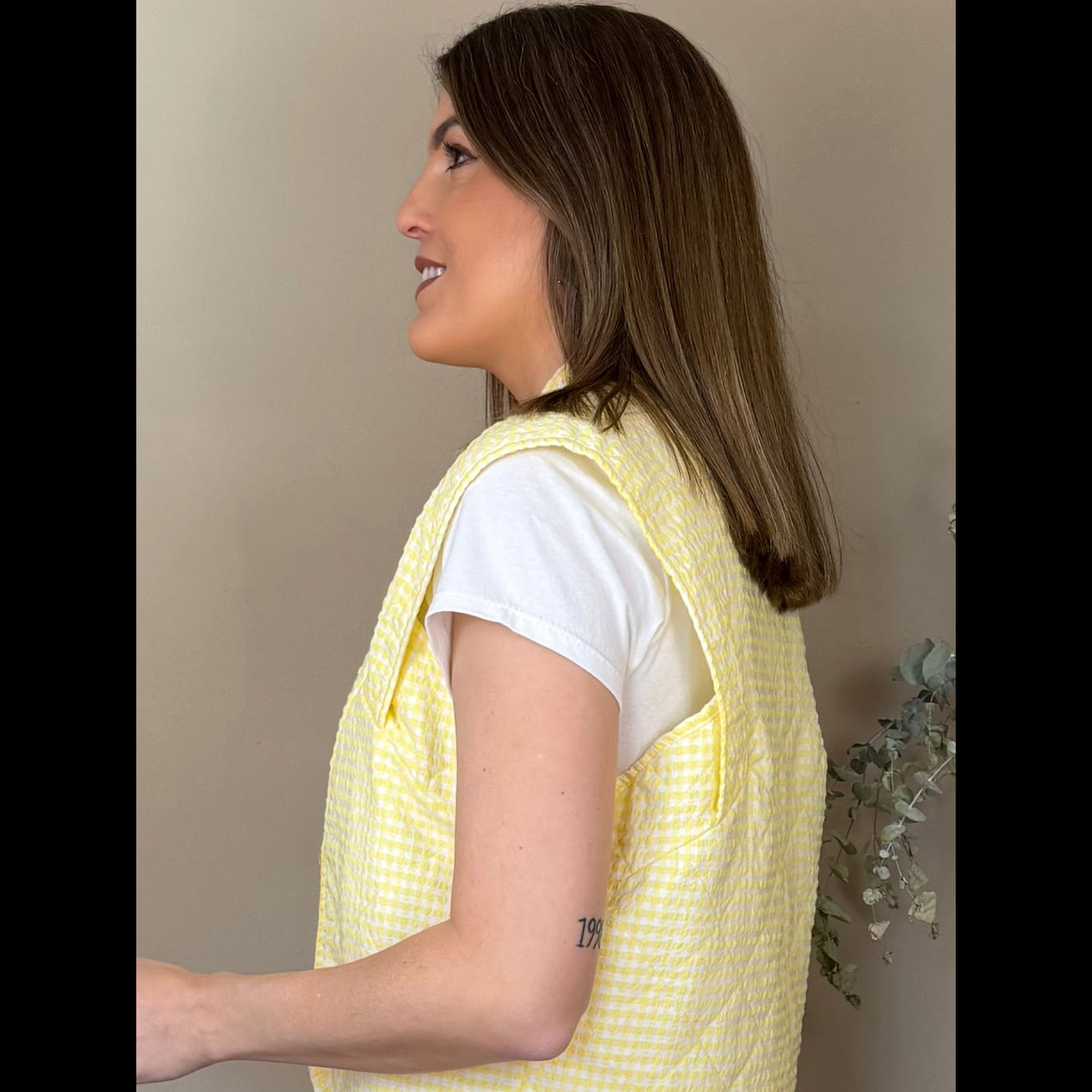 Chaleco Vichy amarillo