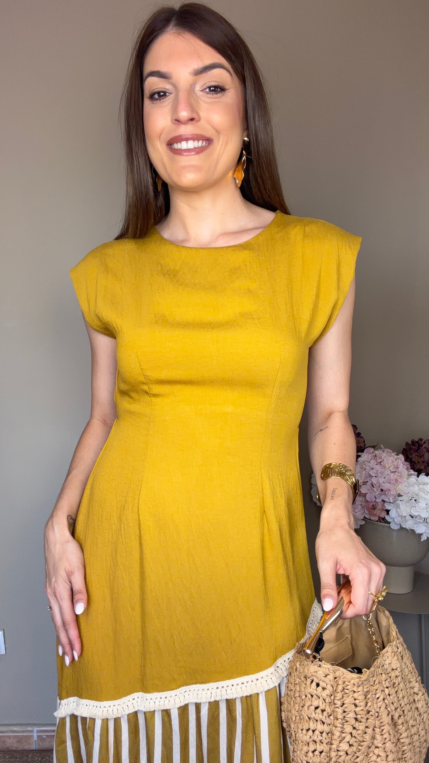 Vestido Ana mostaza