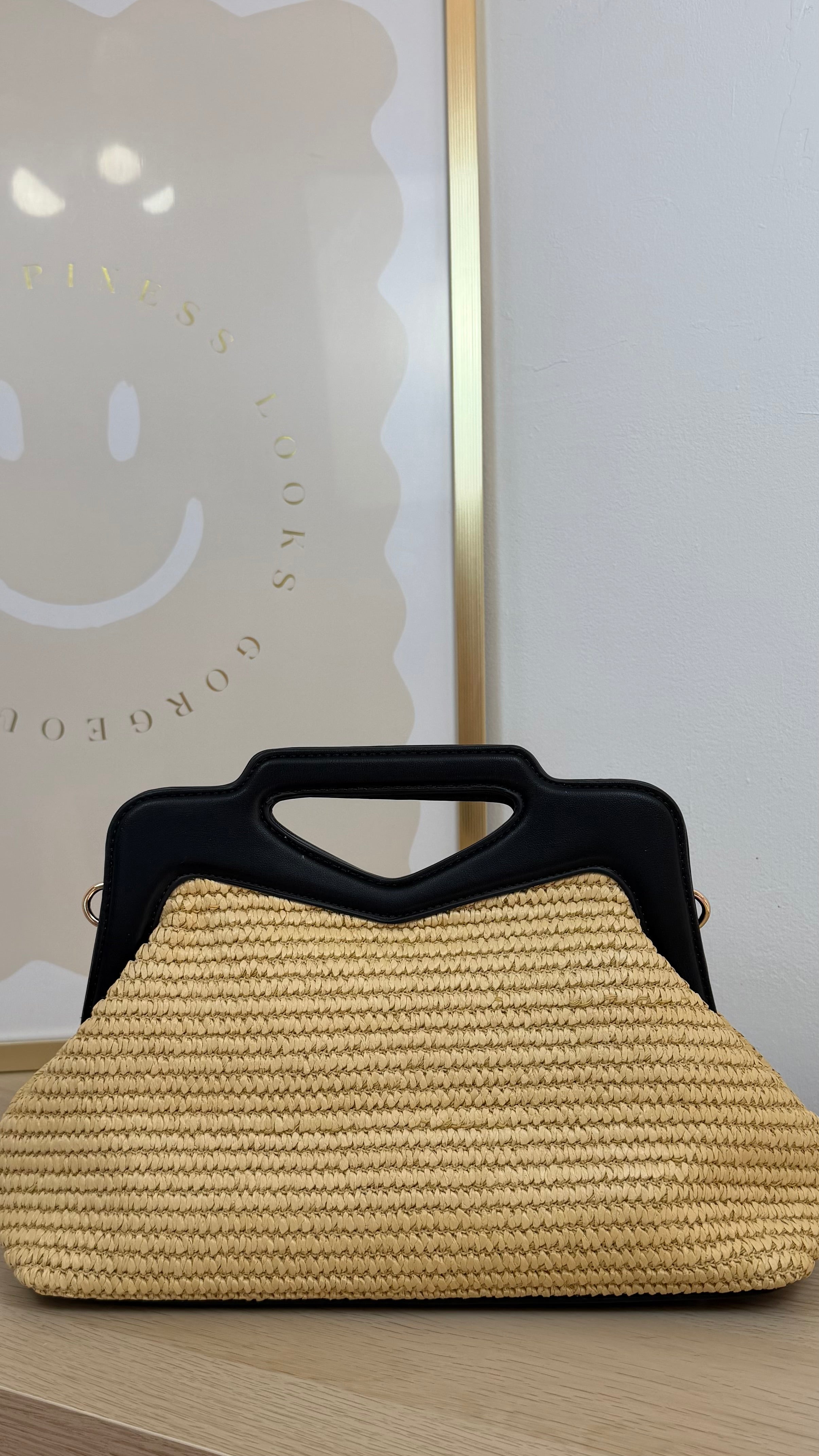Bolso rafia negro