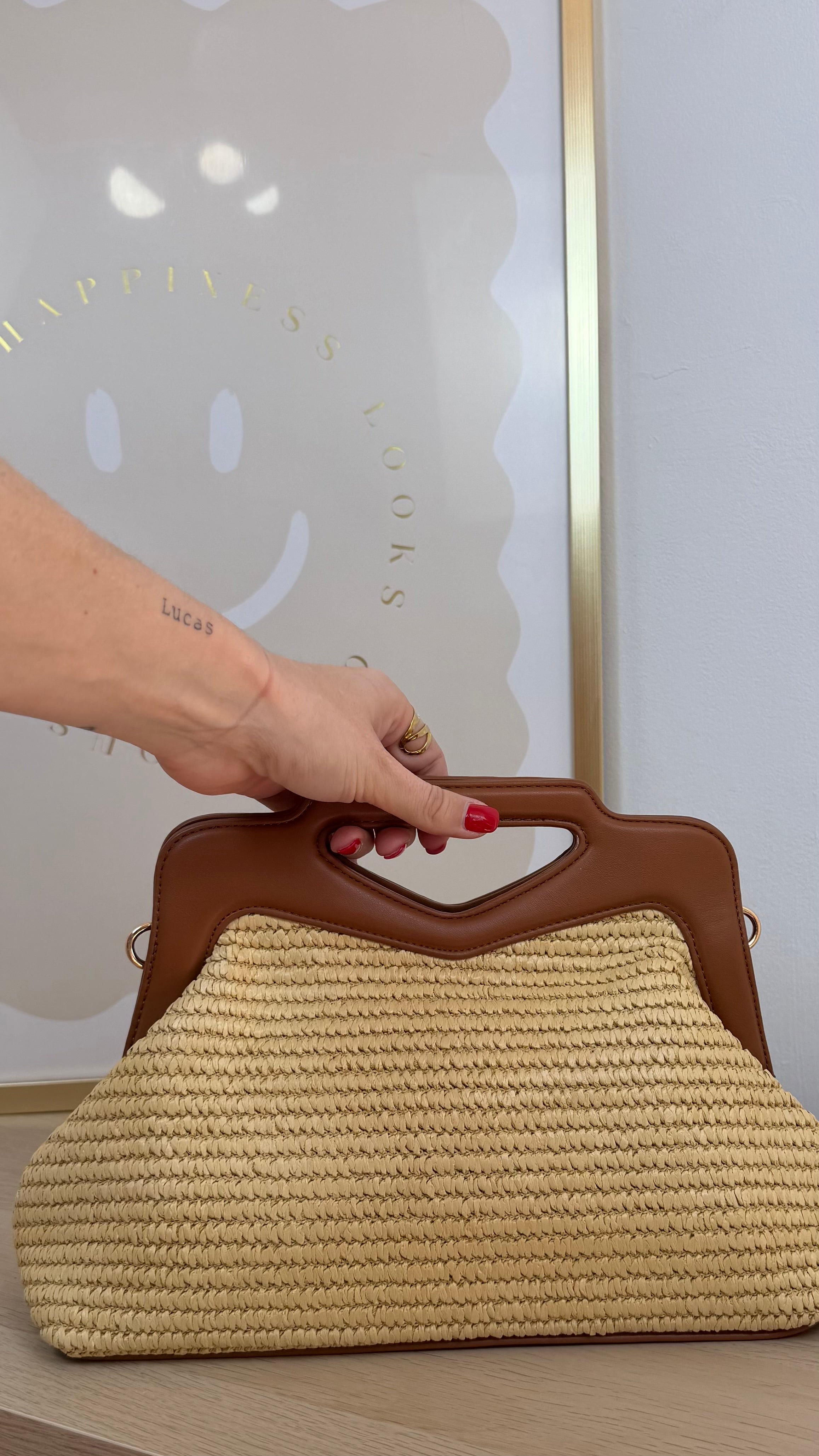 Bolso rafia marrón
